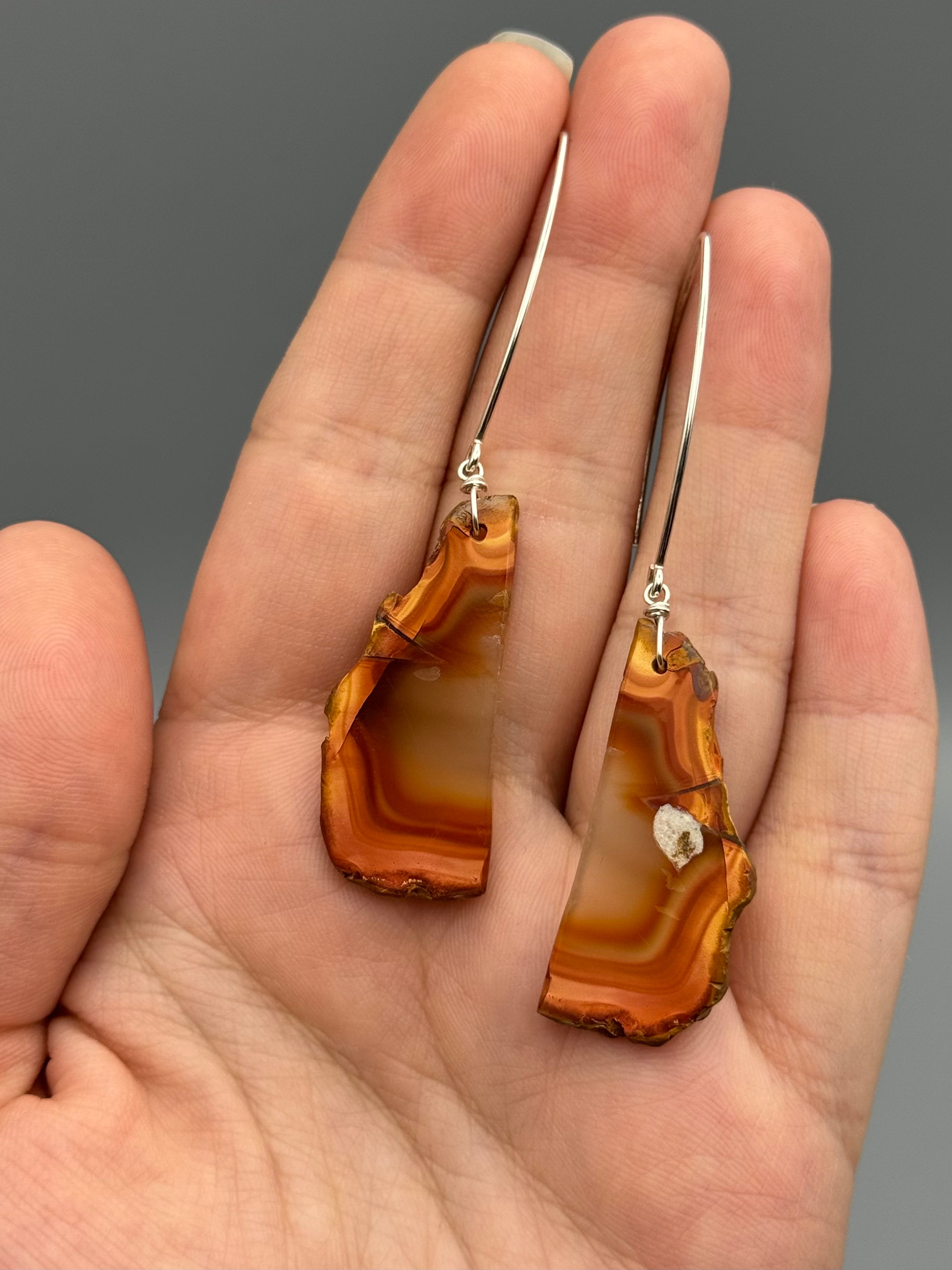 •STRAY• carnelian + silver earrings