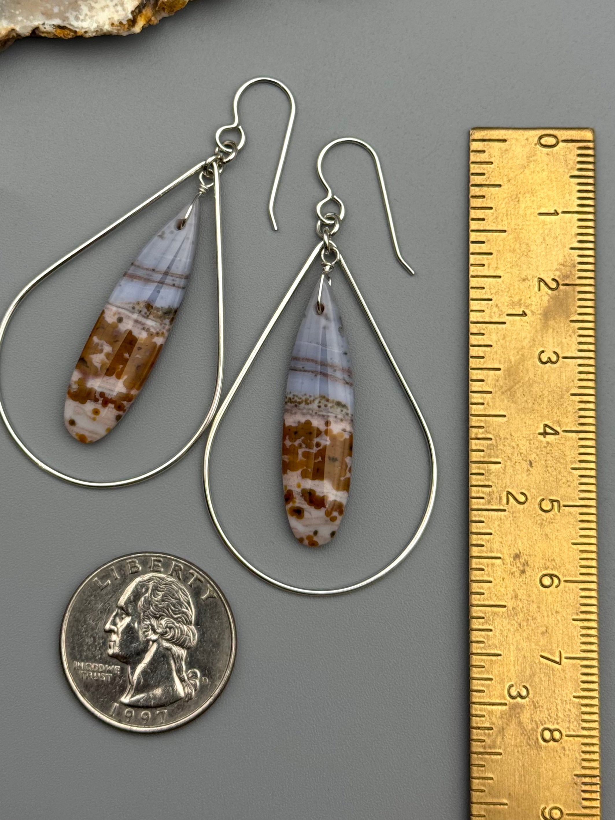 •DRIP DROP• ocean jasper + silver earrings