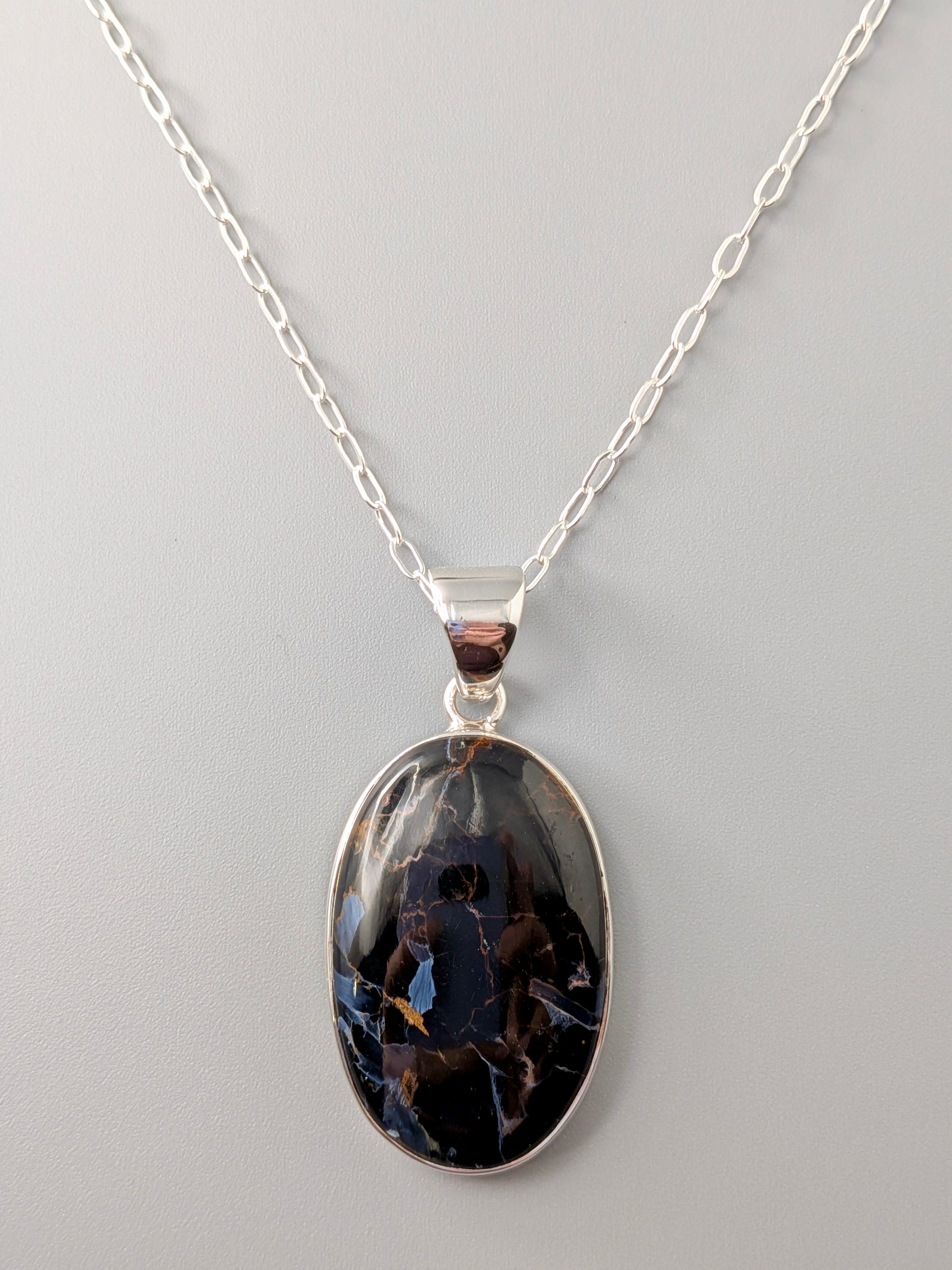 •PIETERSITE OVAL - 2• sterling silver pendant
