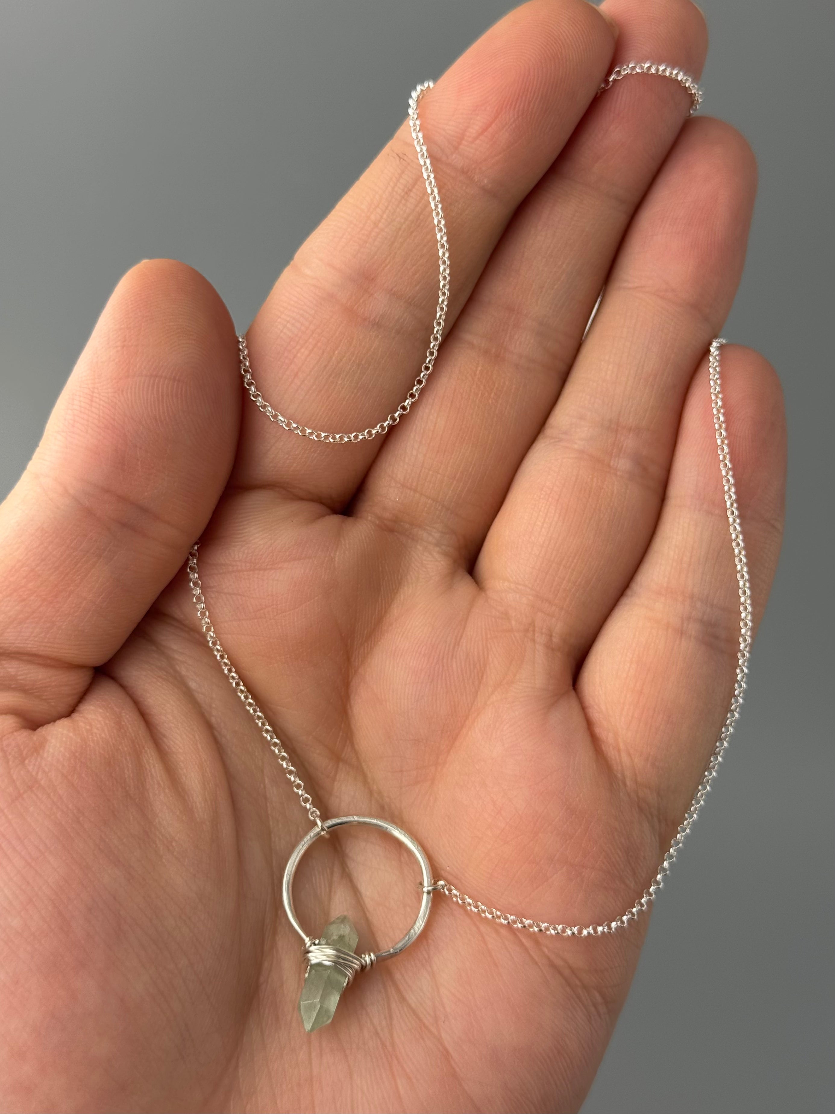 •CREST• aquamarine + silver necklace (various lengths)