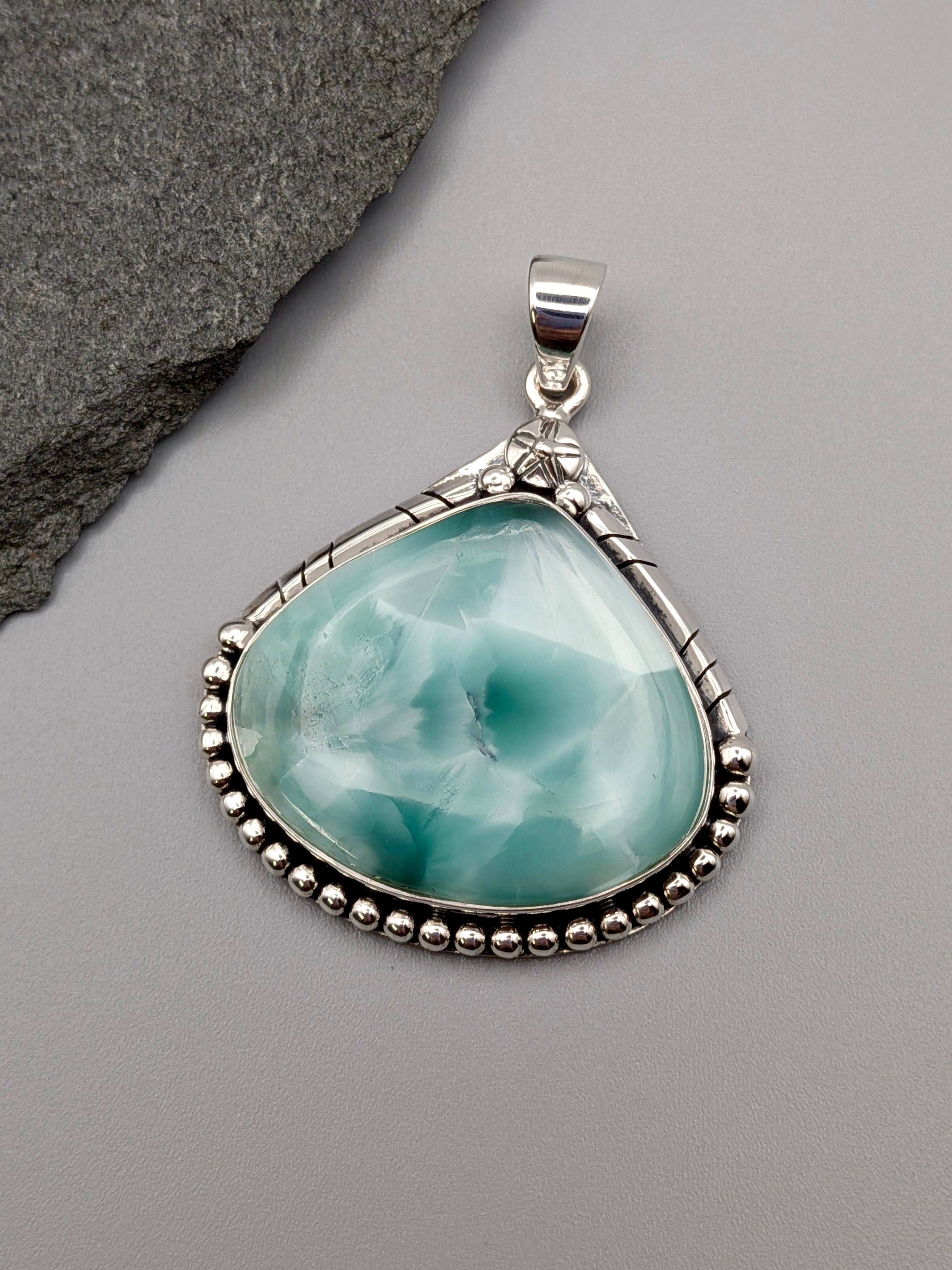 •HEMIMORPHITE TEAR - CANYON 1• sterling silver pendant