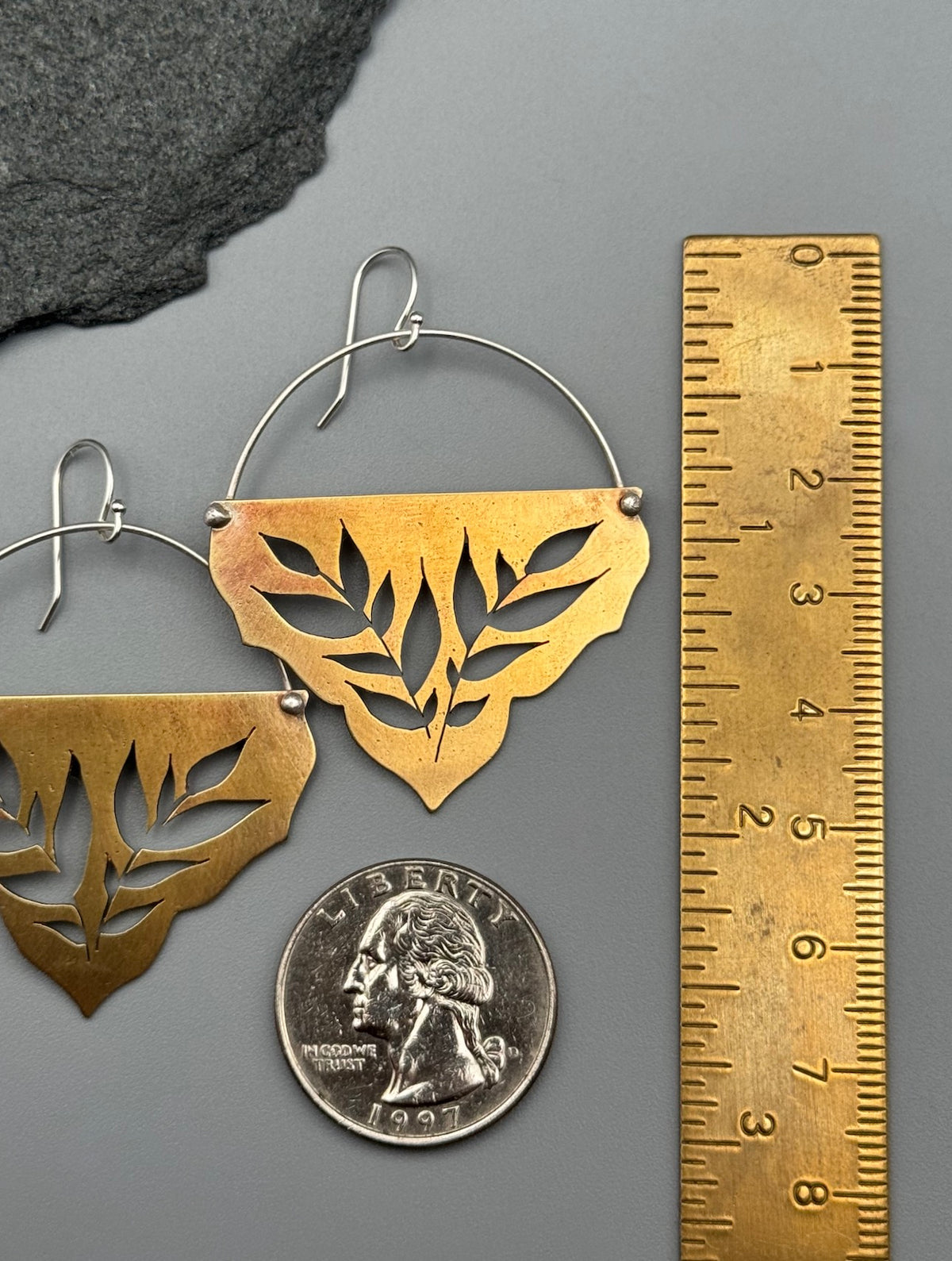 •SWEETGRASS FANCY BASKET• mixed metal dangle earrings