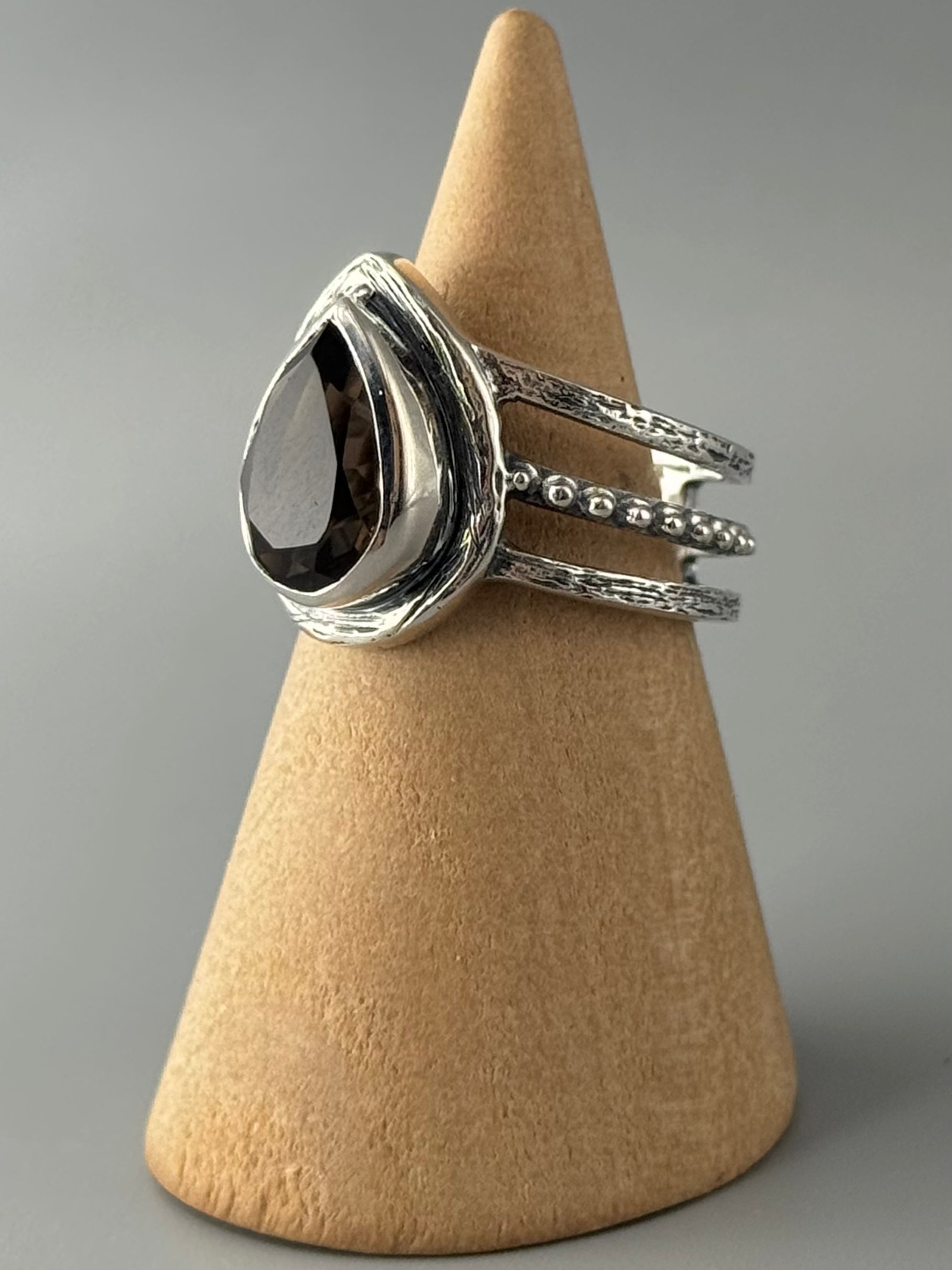 •SMOKY QUARTZ - GATE• sterling silver ring (various sizes)