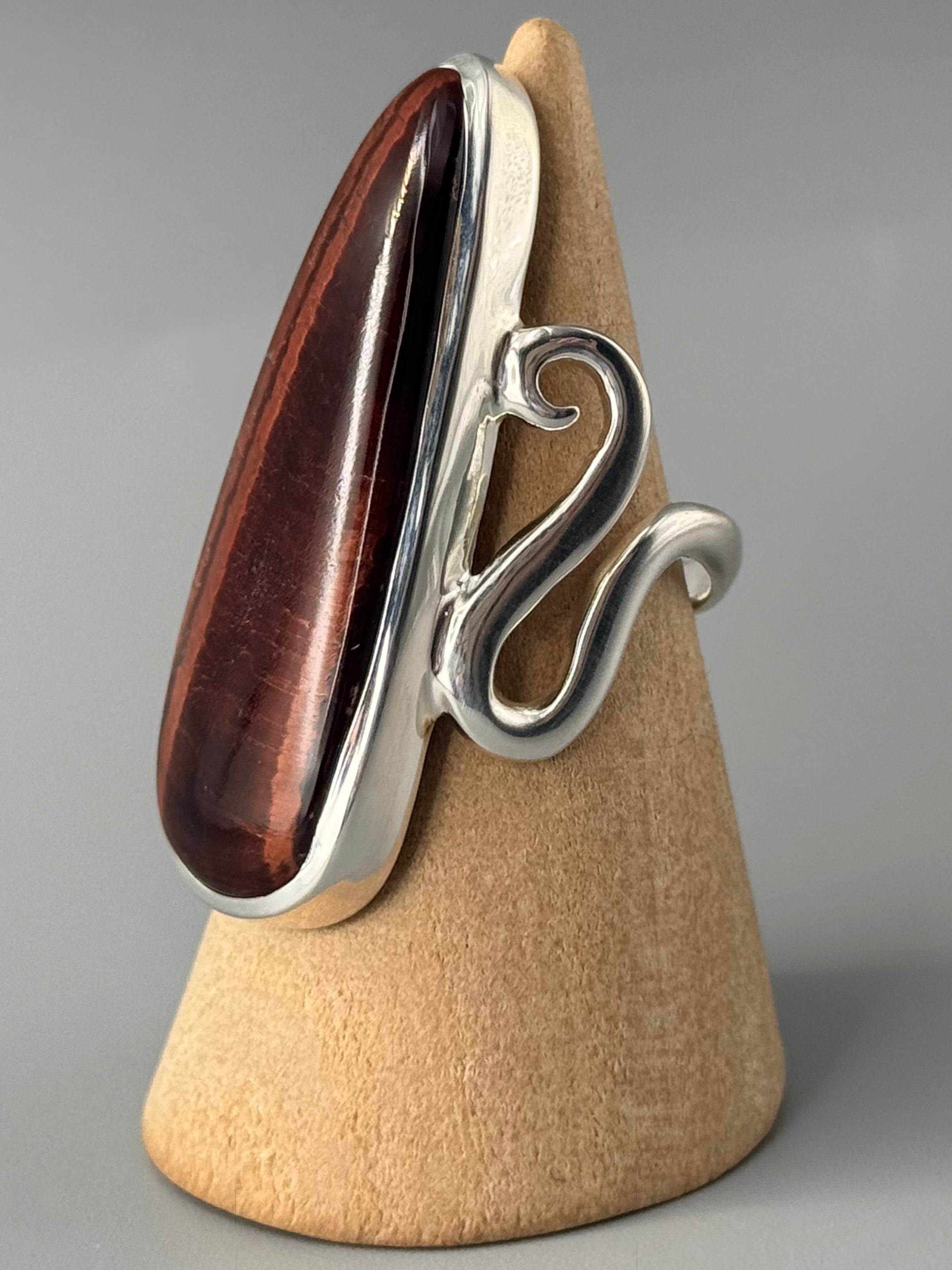 •RED TIGER EYE - FLOW• sterling silver ring (various sizes)