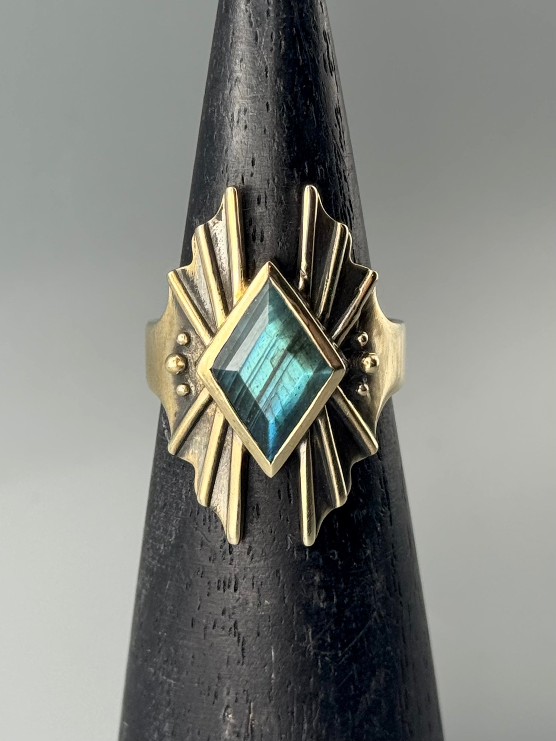 •STARSEED• labradorite + brass ring (various sizes)