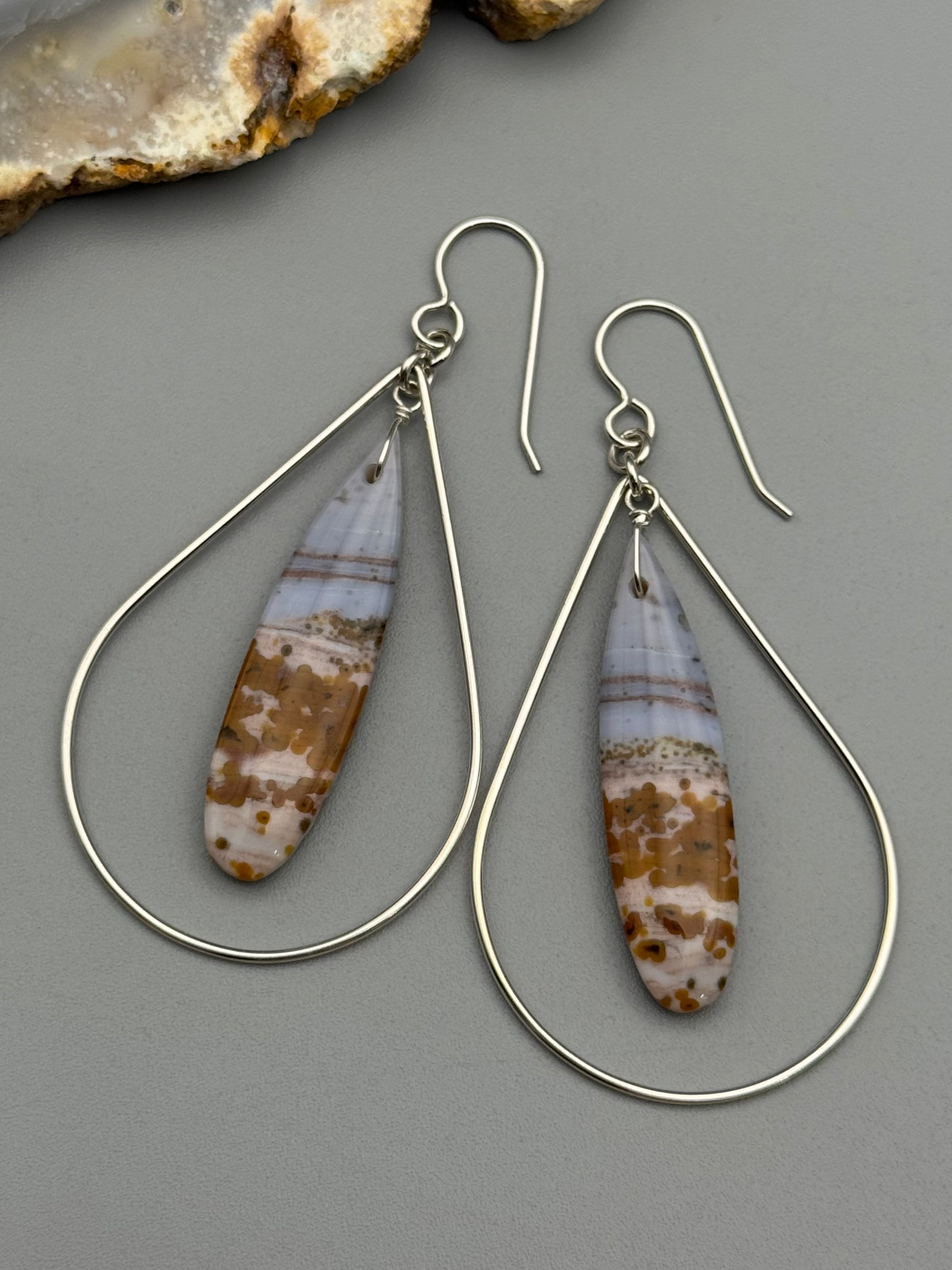 •DRIP DROP• ocean jasper + silver earrings