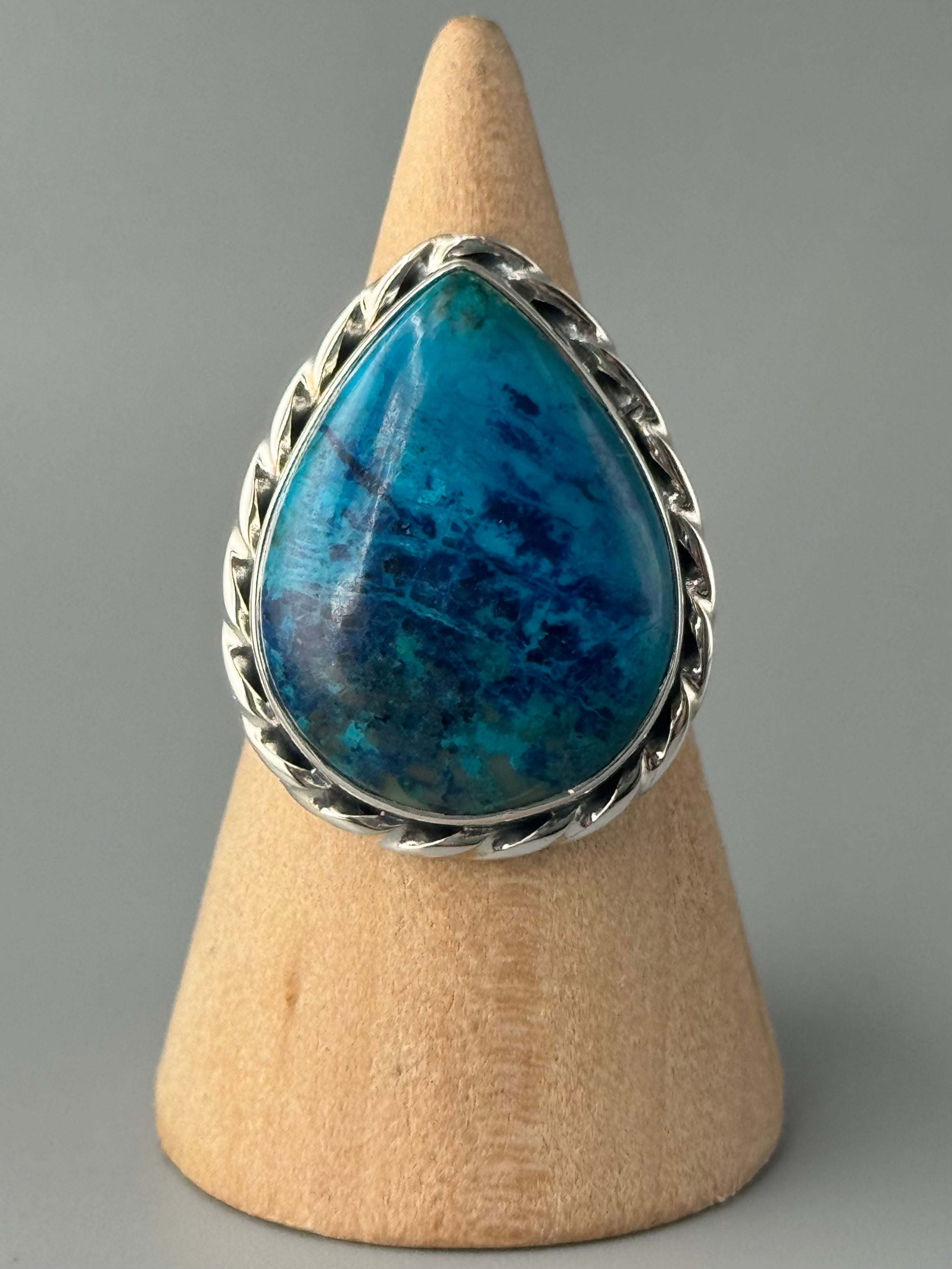 •SHATTUCKITE - TWINE TEAR• sterling silver ring (size 8)