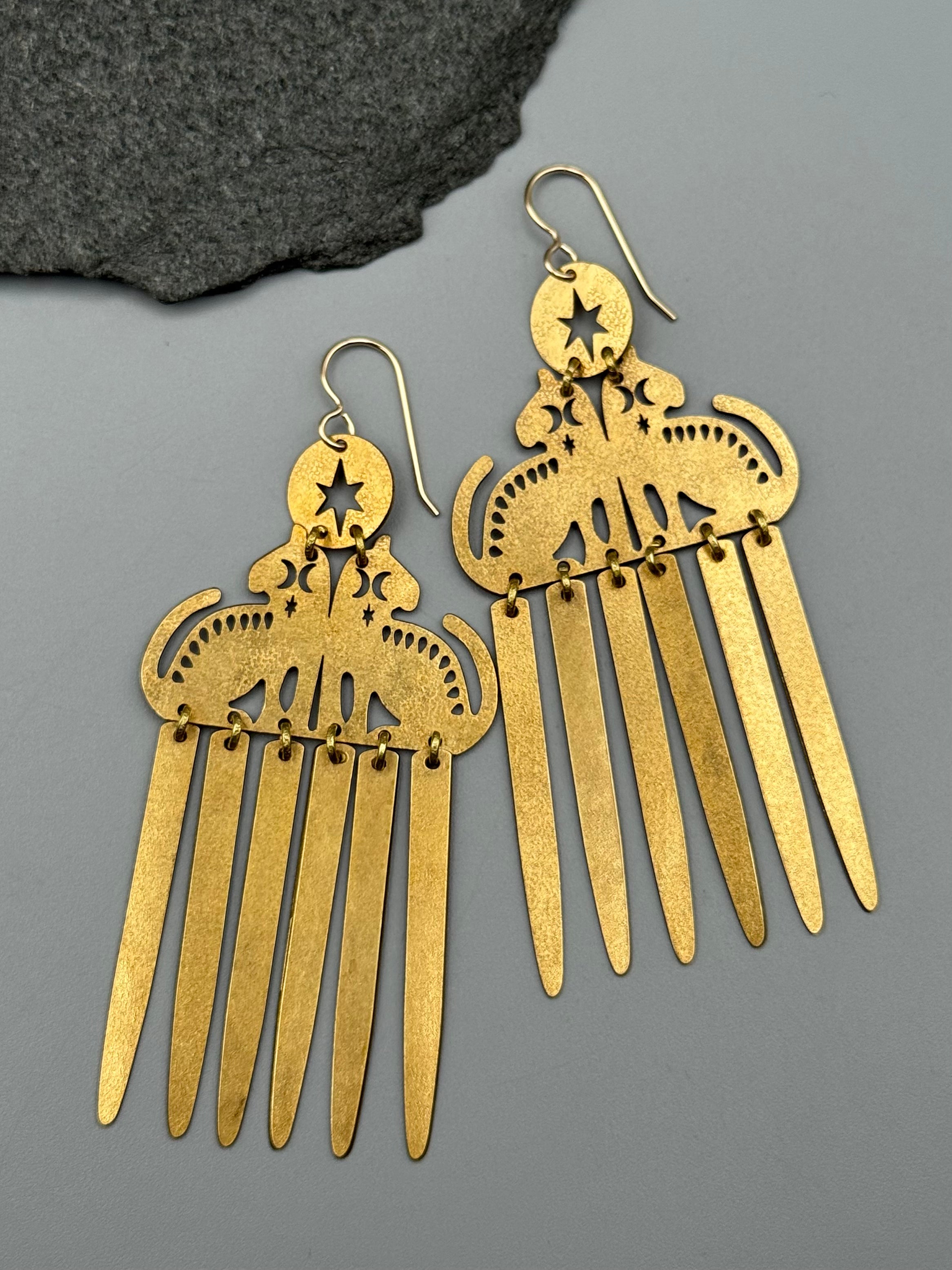 •FELION FRINGE• gold dangle earrings