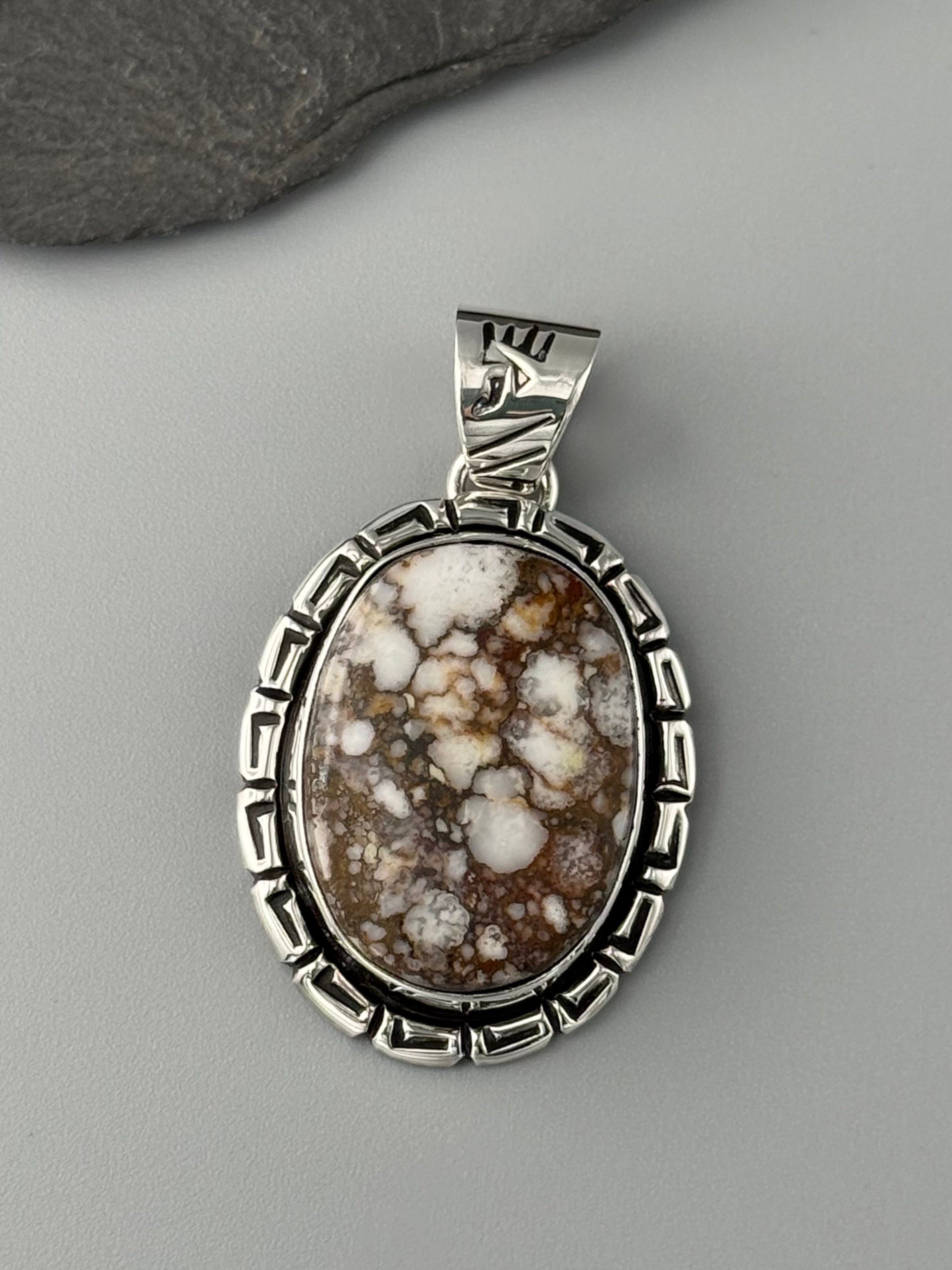 •WILD HORSE JASPER - WIND• Navajo sterling silver pendant