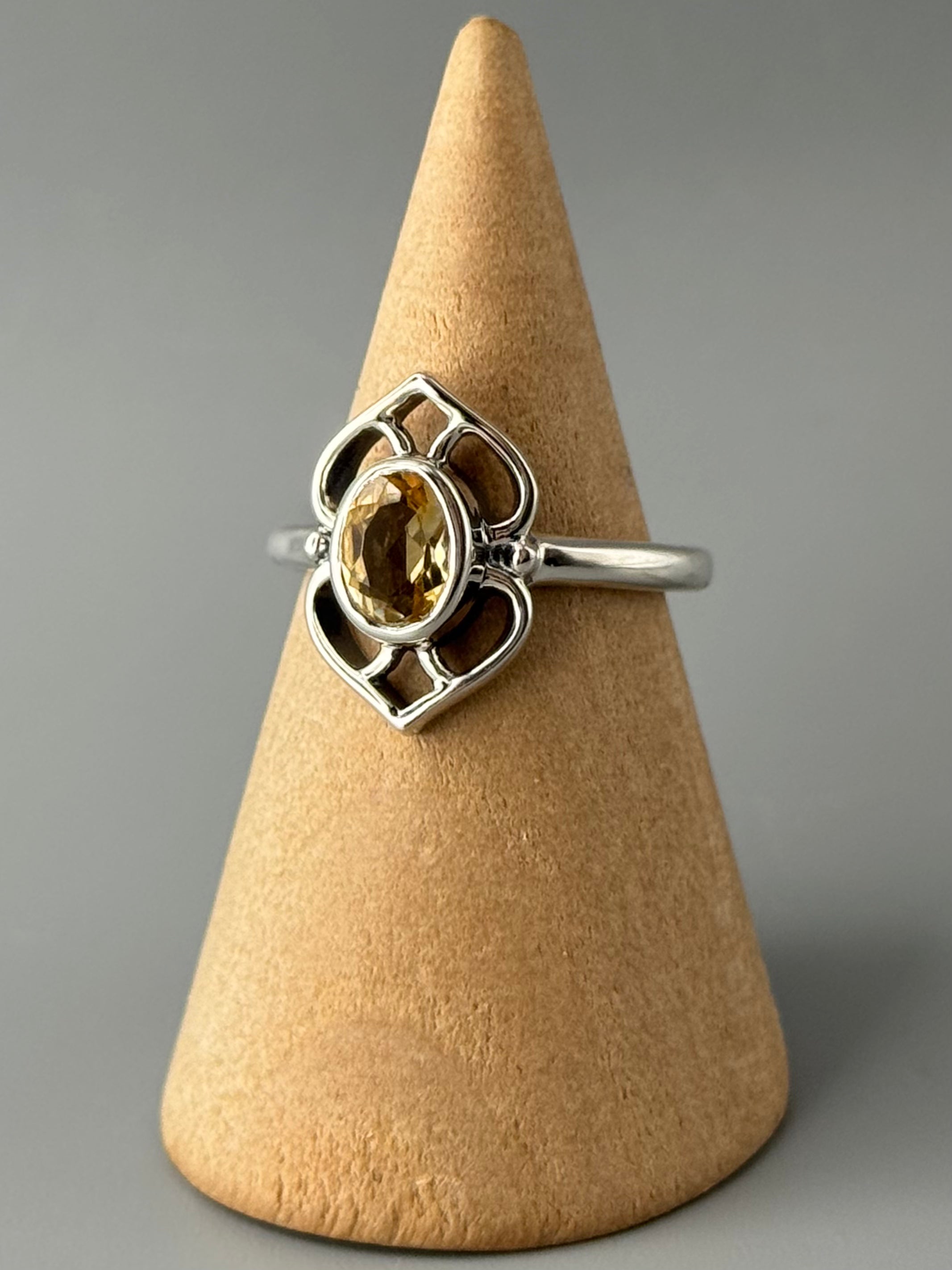 •CITRINE - SPADES• sterling silver ring (various sizes)