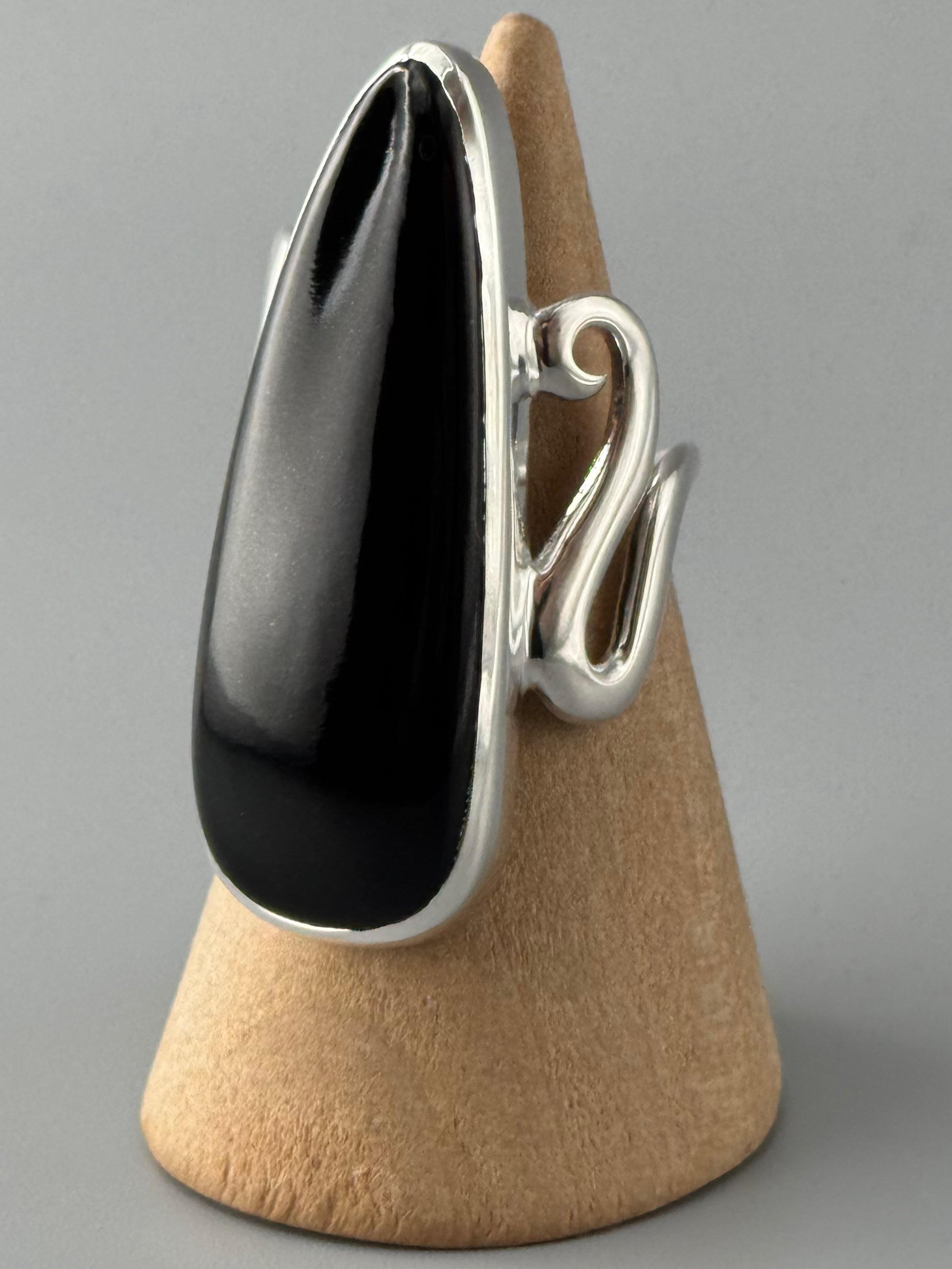 •BLACK ONYX - FLOW• sterling silver ring (various sizes)