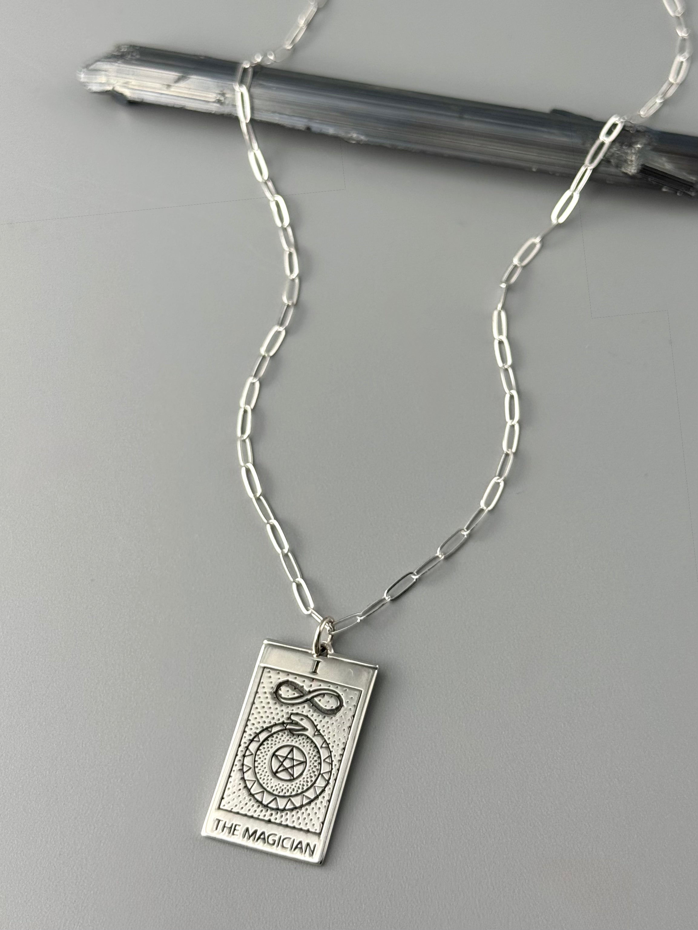 •TAROT TALISMAN• silver necklace (18"-20" long)