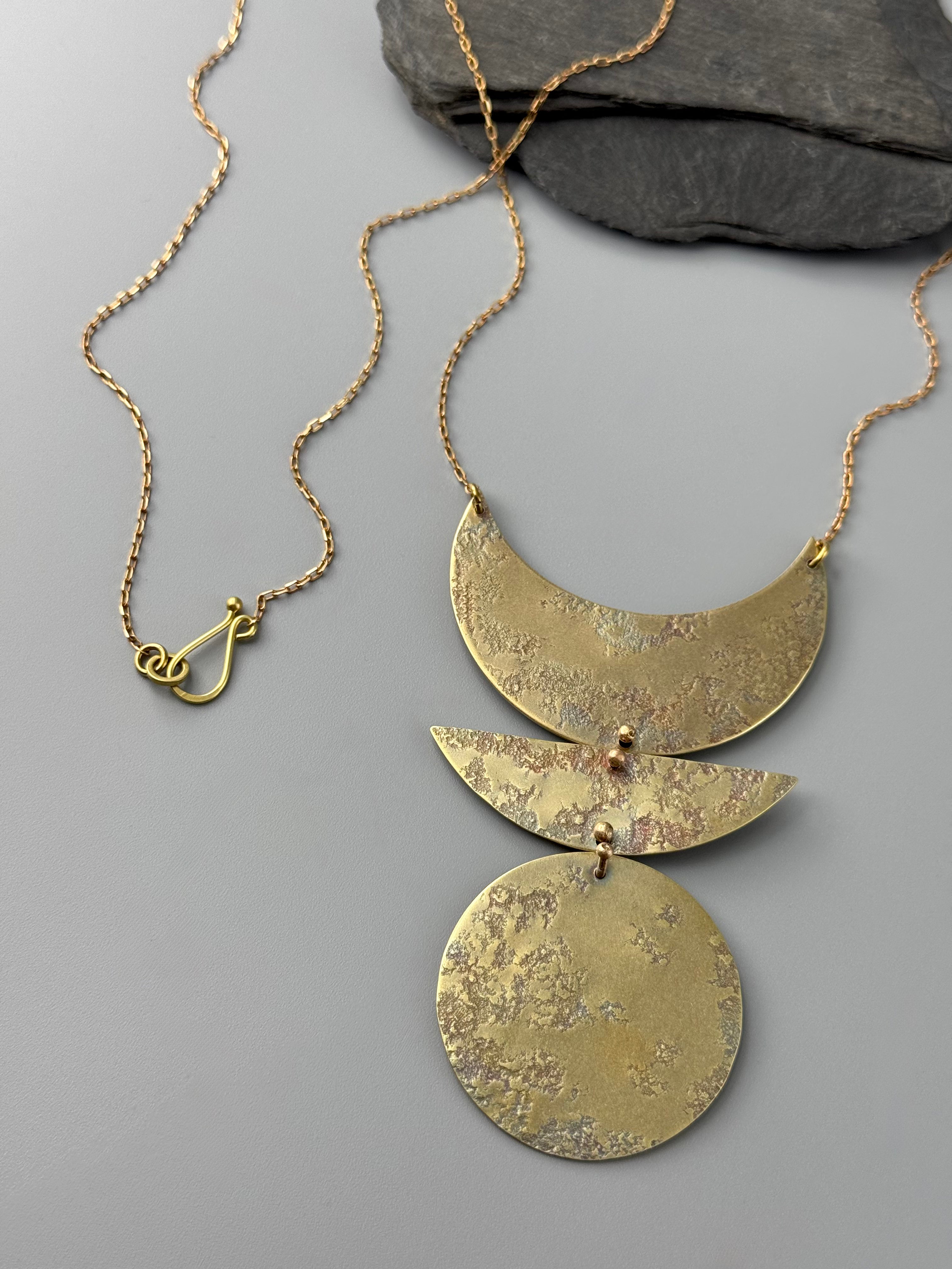 •STAGES• brass necklace (32" long + 3.75" drop)