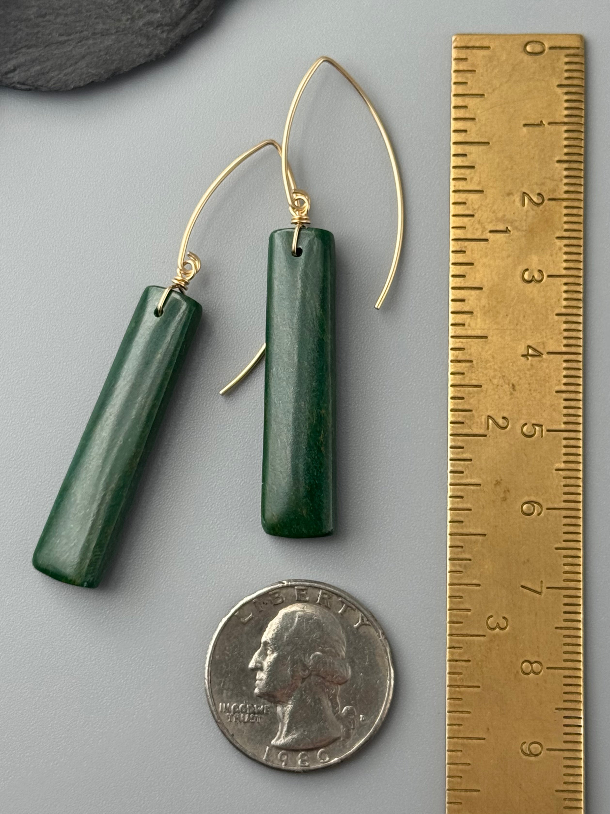 •STRAY• new jade + gold earrings