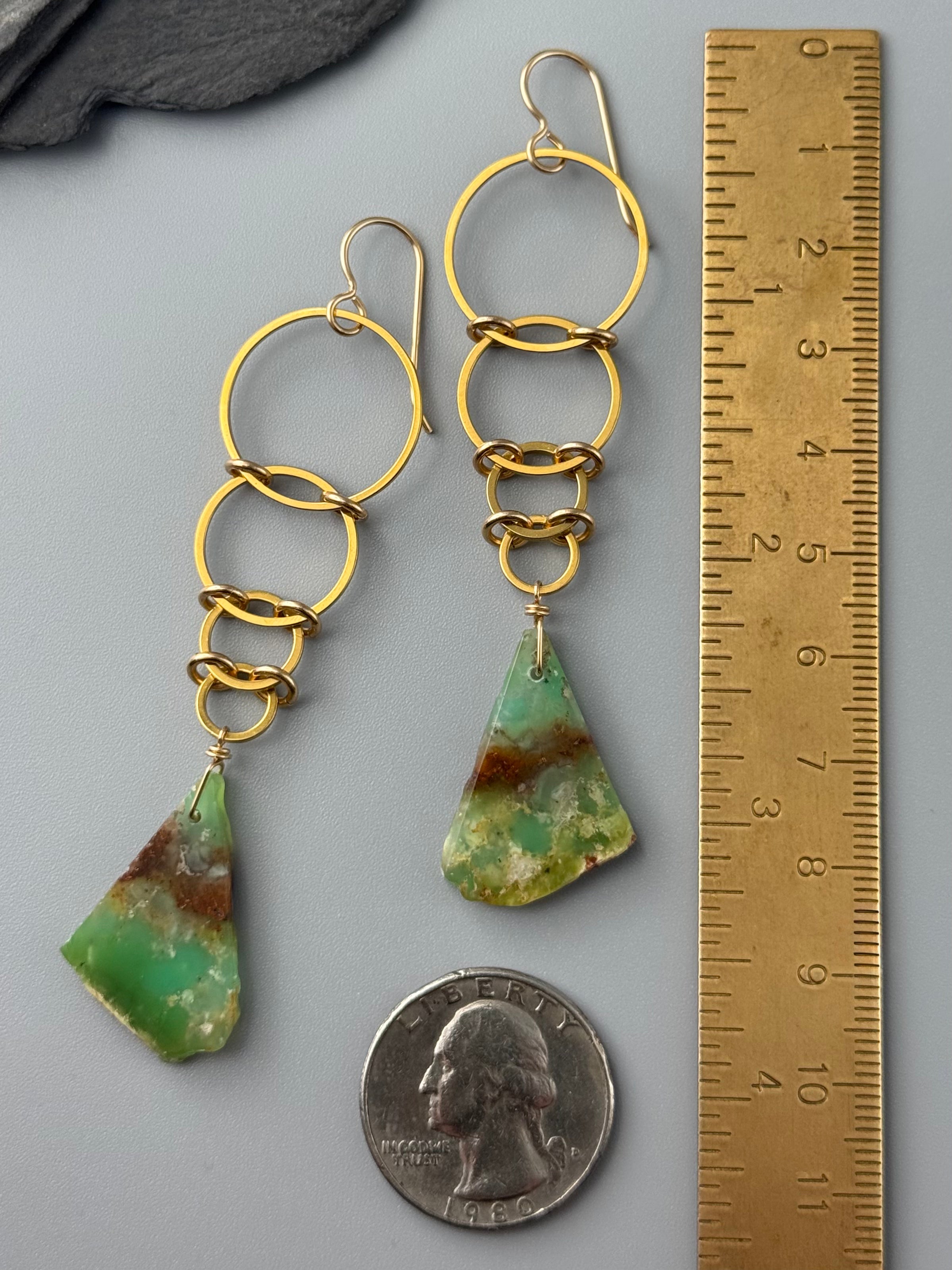 •EOWYN• chrysoprase + gold earrings