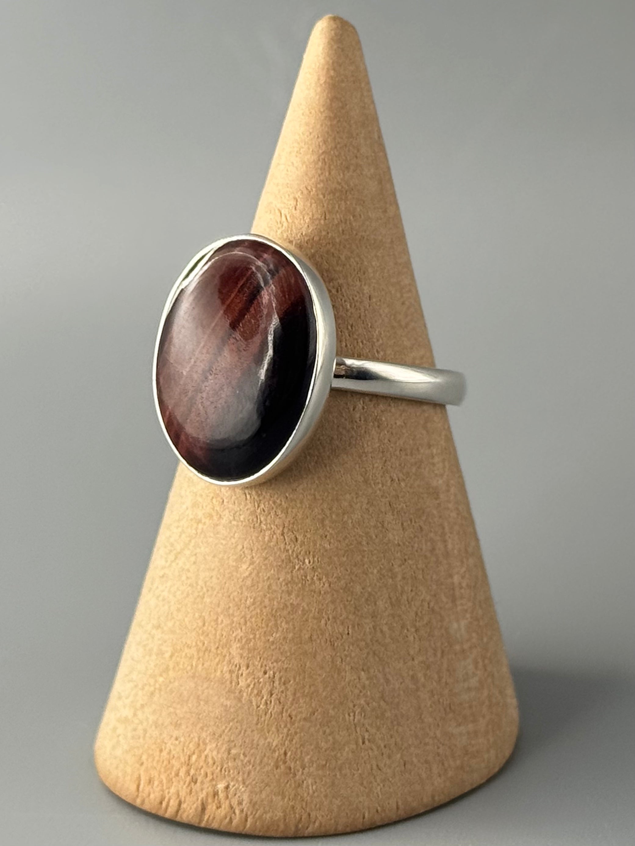 •RED TIGER EYE - LIL' OVAL• sterling silver ring (various sizes)