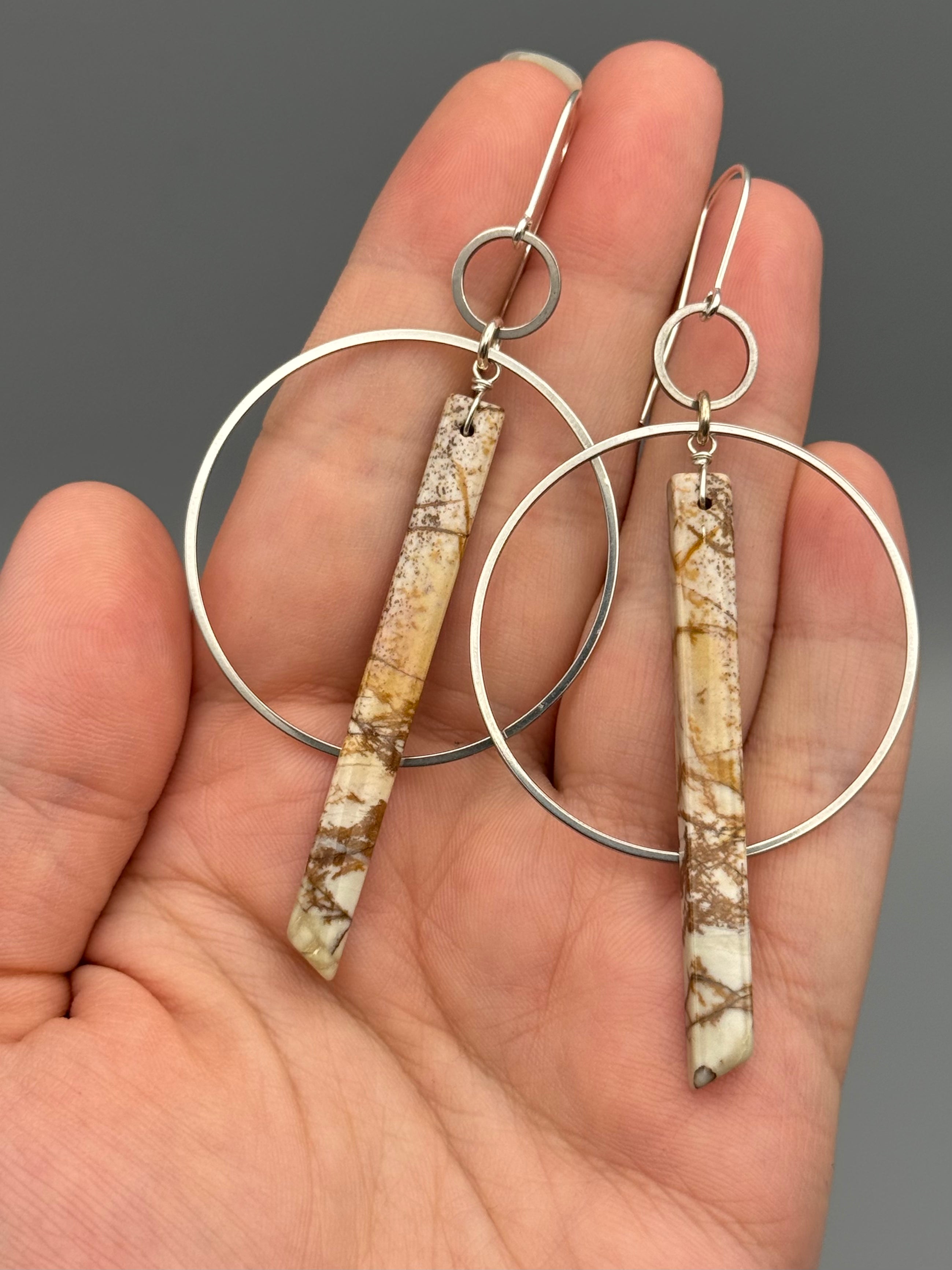 •EQUA-ORBIT• red creek jasper + silver earrings