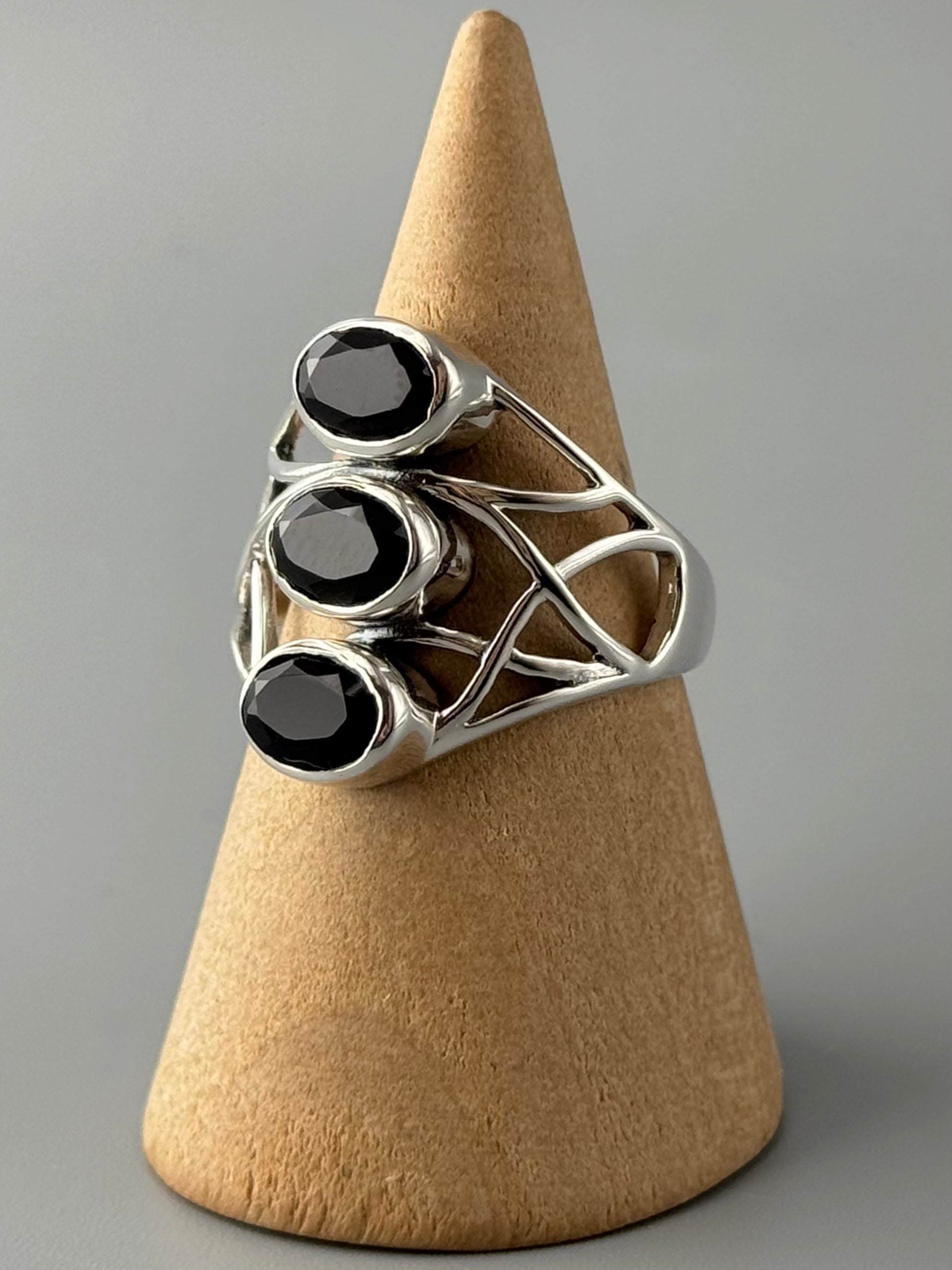 •BLACK ONYX - TENDRILS• sterling silver ring (various sizes)