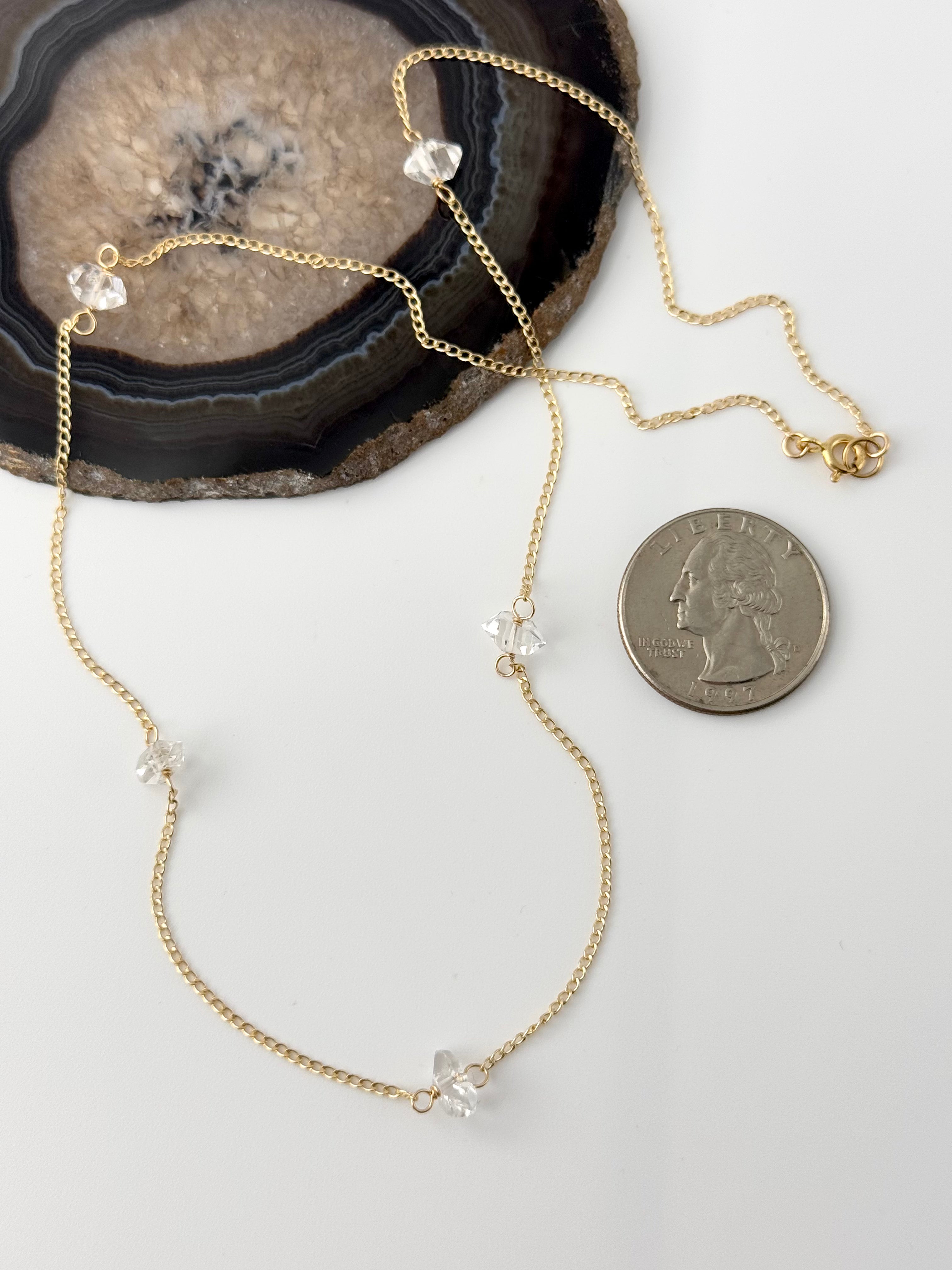 •DRAPE• herkimer diamond + gold necklace (various lengths)