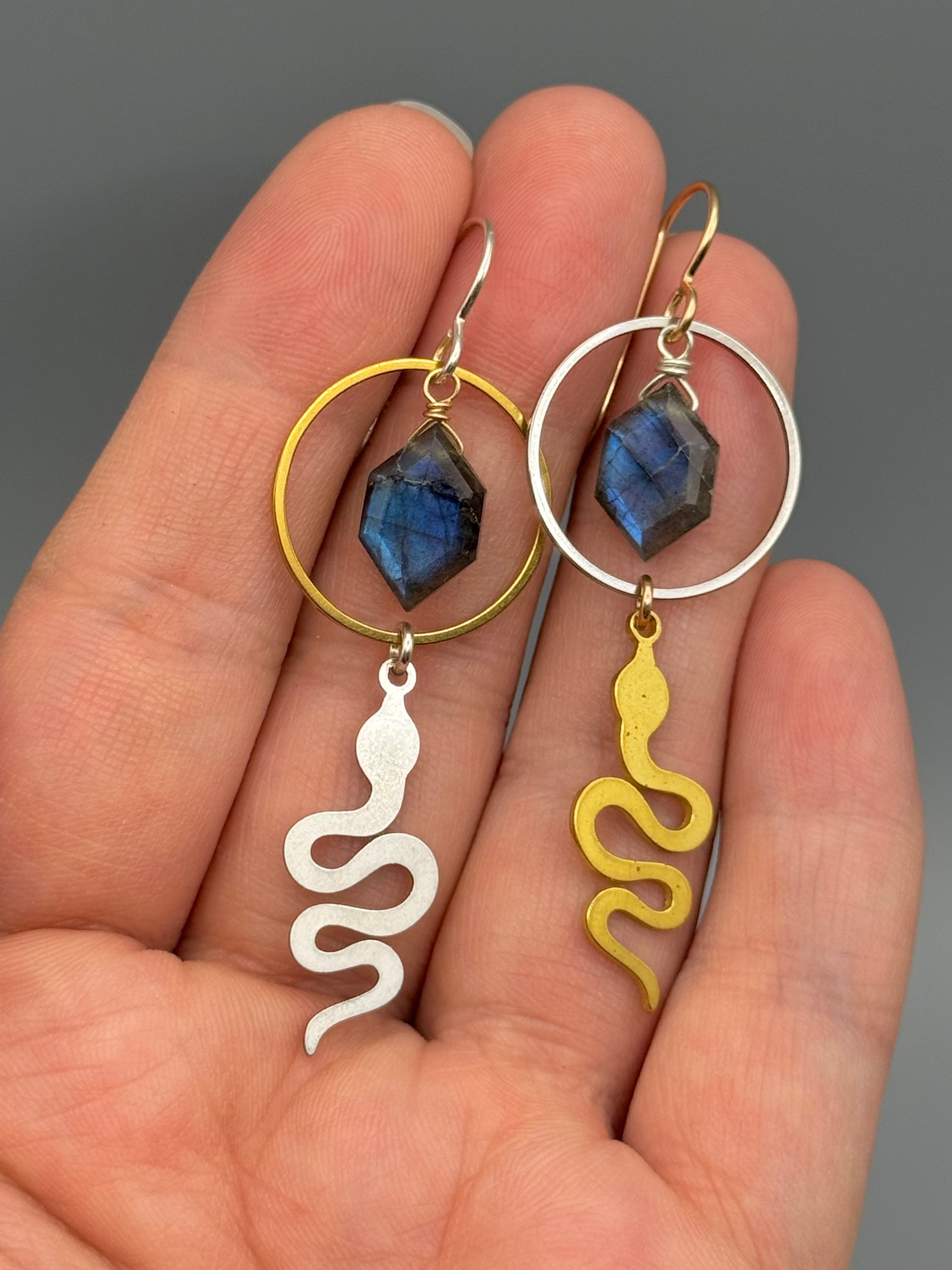 •DUPLISSSSITY• labradorite + mixed metal earrings