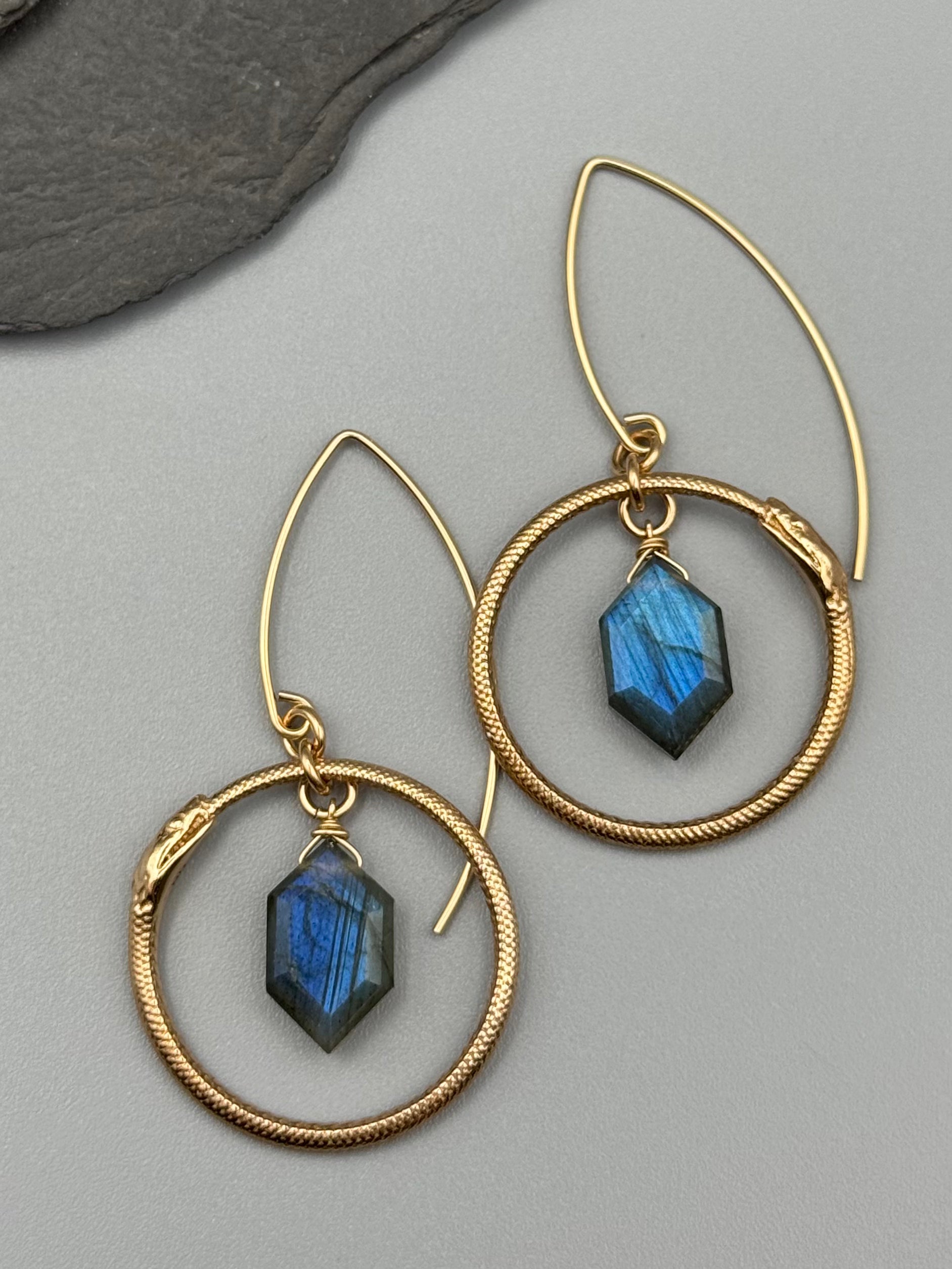 •OUROBOROS• labradorite + gold earrings