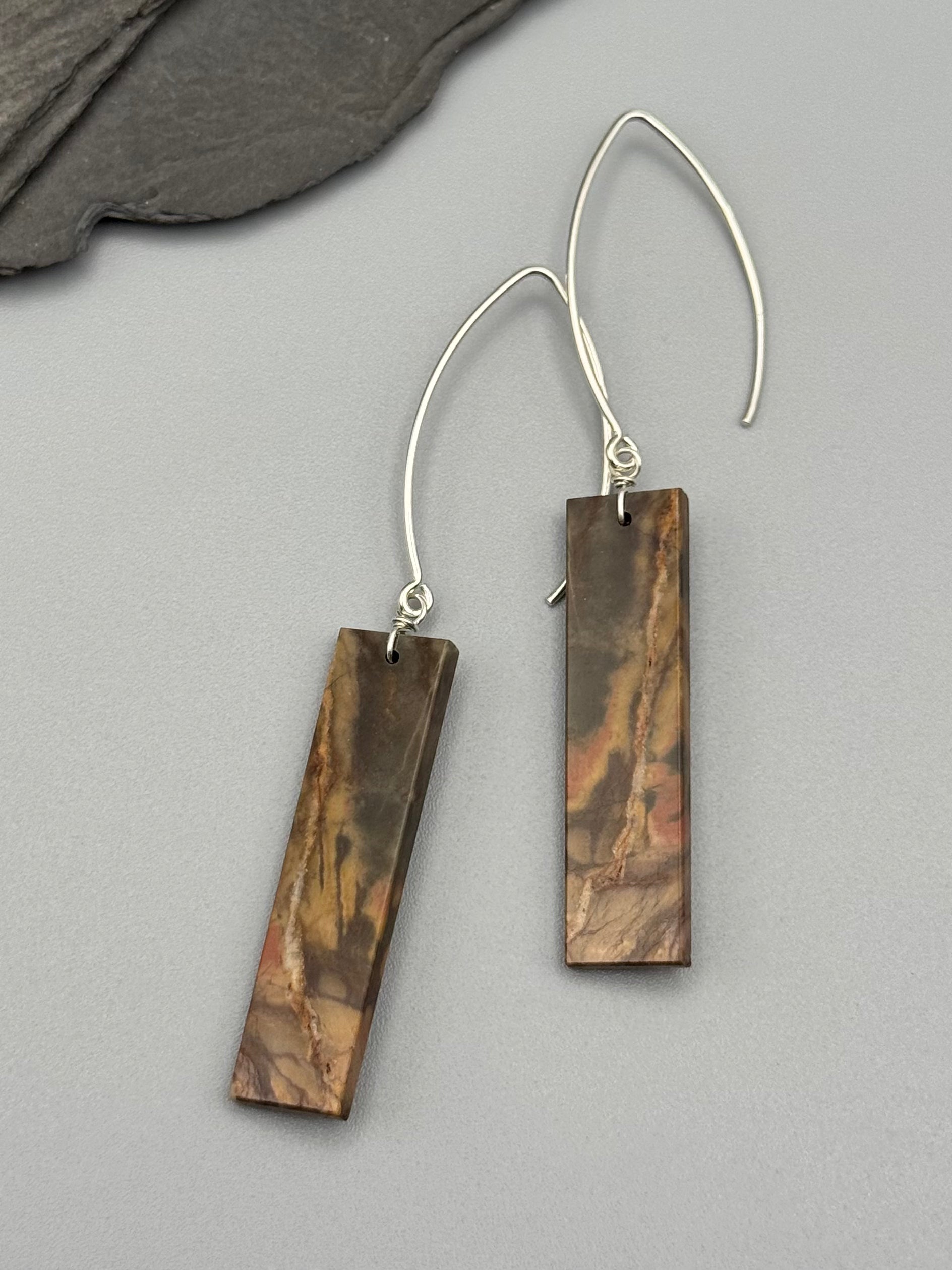 •STRAY• red creek jasper + silver earrings