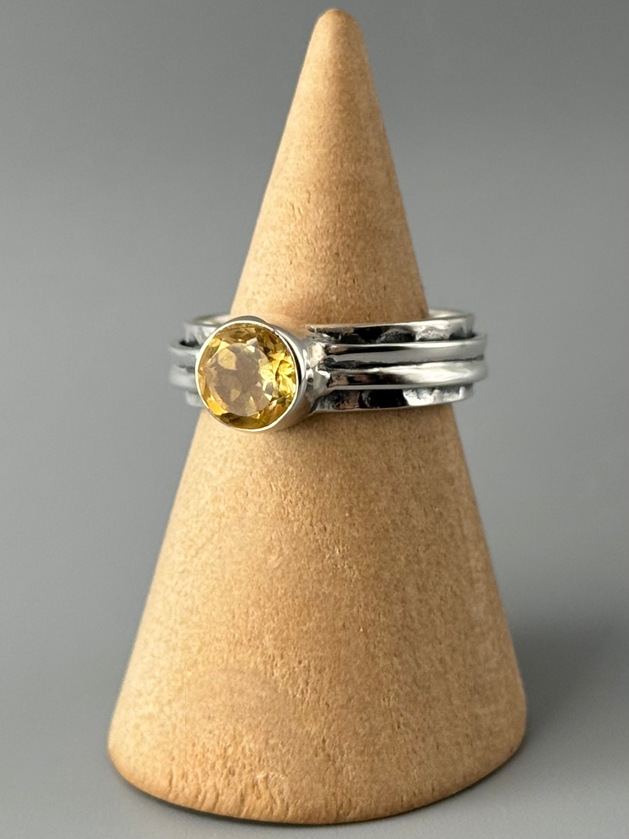 •CITRINE - BRACED• sterling silver ring (various sizes)