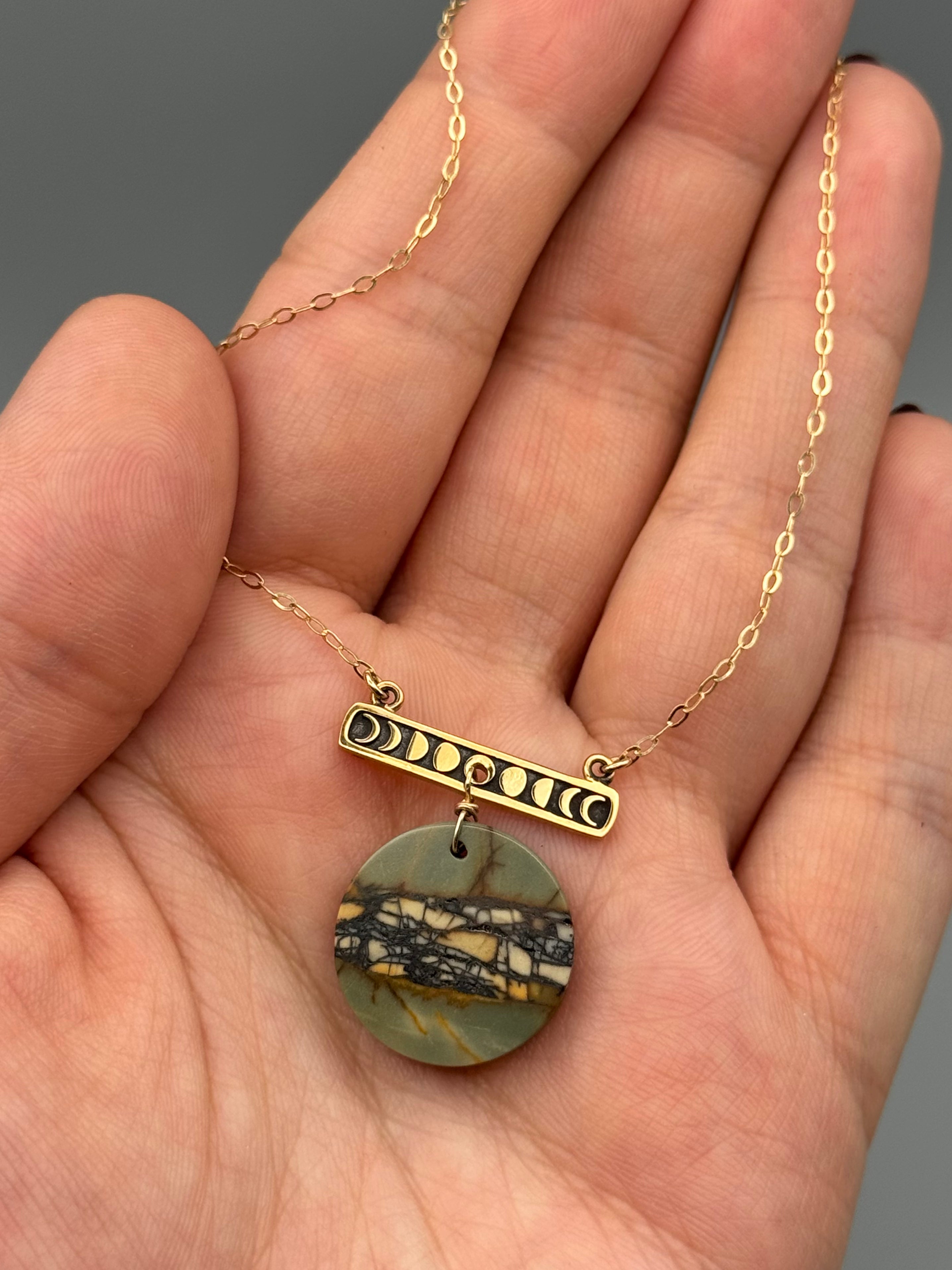 •NYX• red creek jasper + gold necklace (16"-18" long)