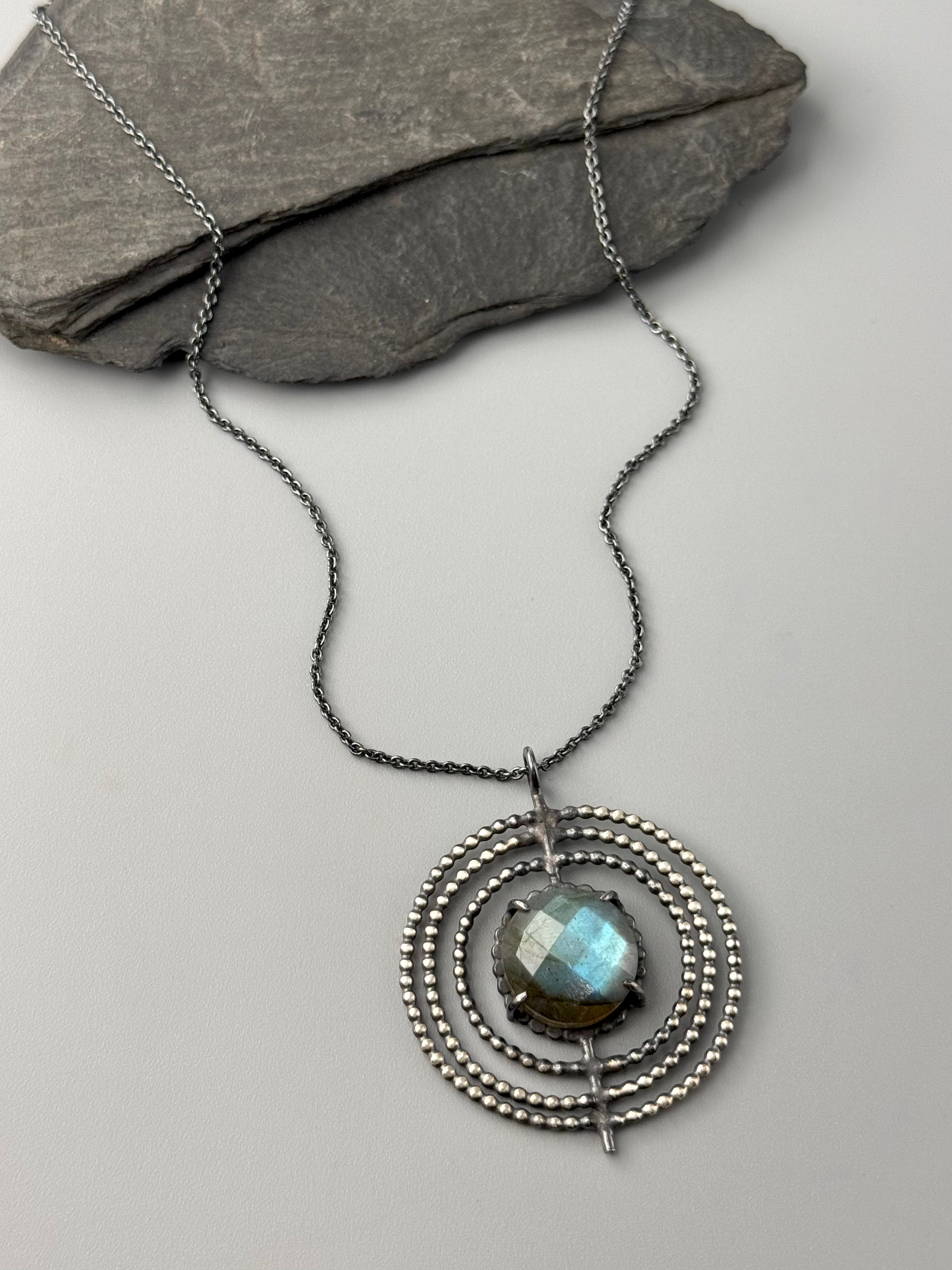 •INNER COMPASS• labradorite + silver necklace (18" long)