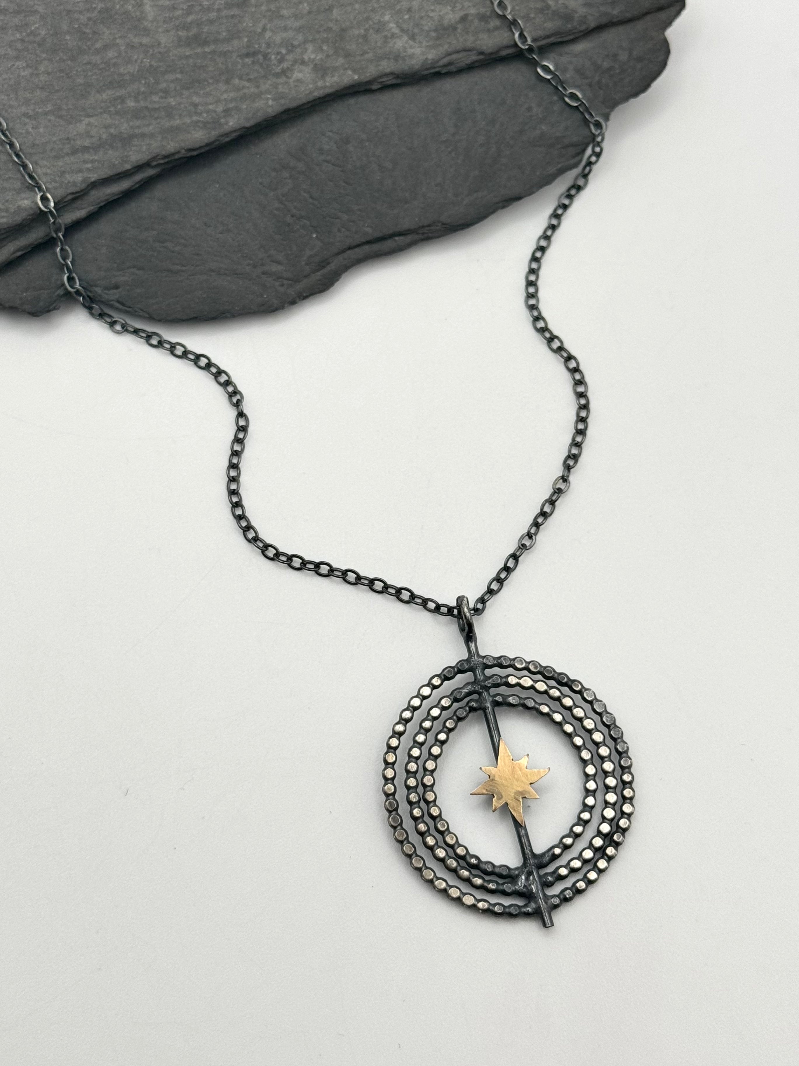 •INNER COMPASS• mixed metal necklace (16" long)