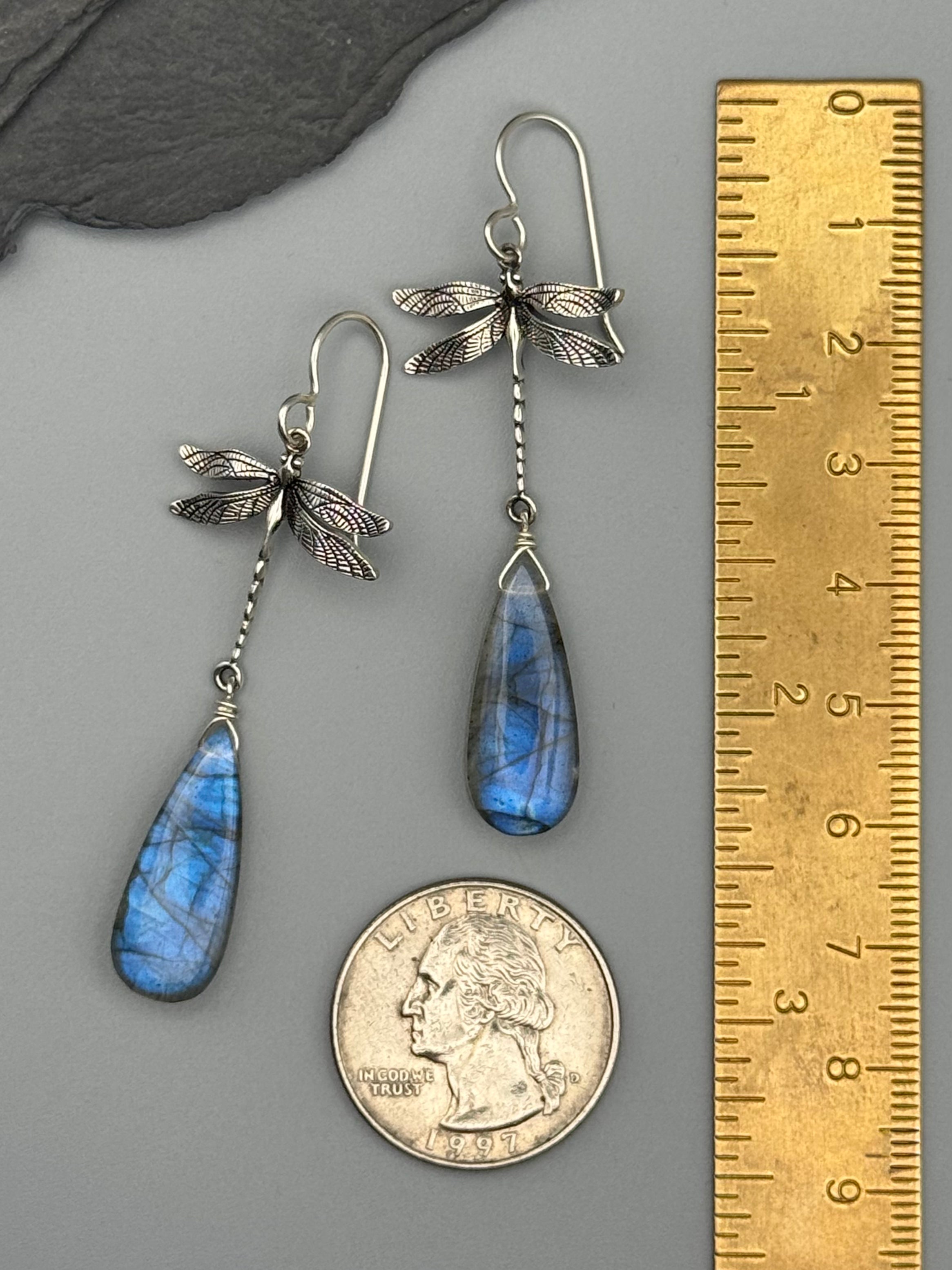 •ODONATA• labradorite + silver earrings