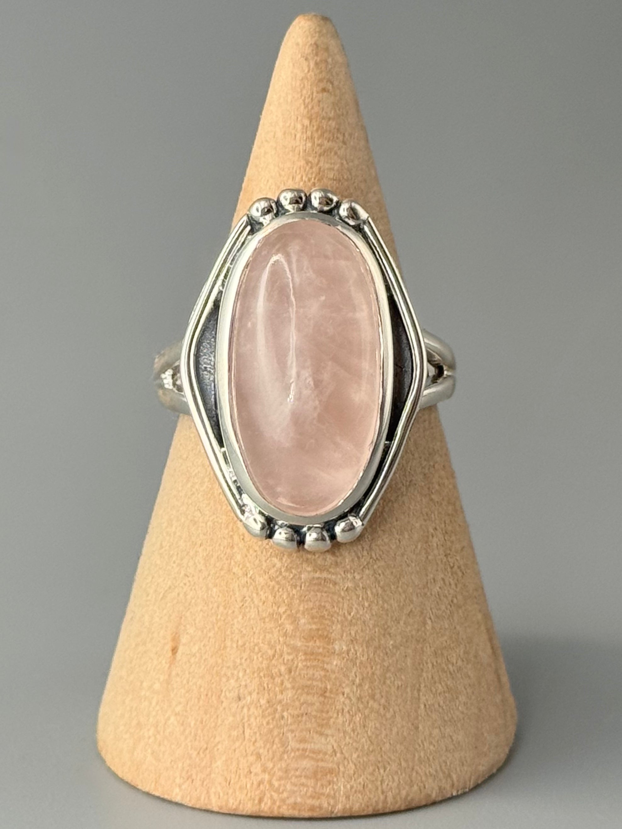 •ROSE QUARTZ - POLARITY• split band silver ring (various sizes)