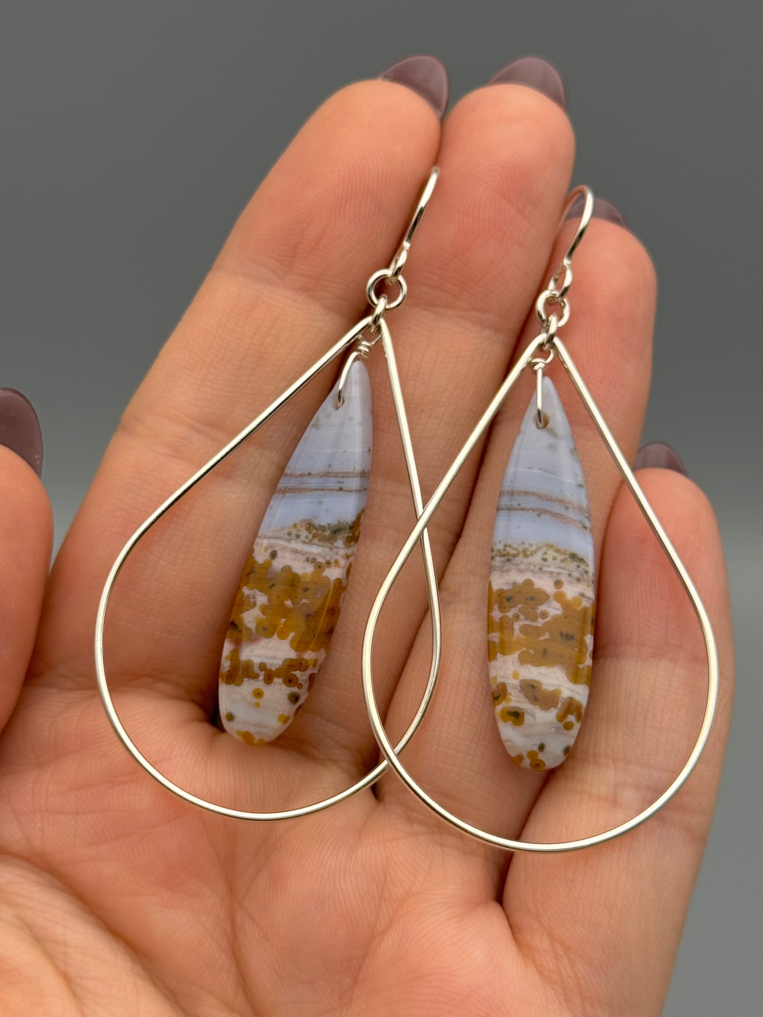 •DRIP DROP• ocean jasper + silver earrings