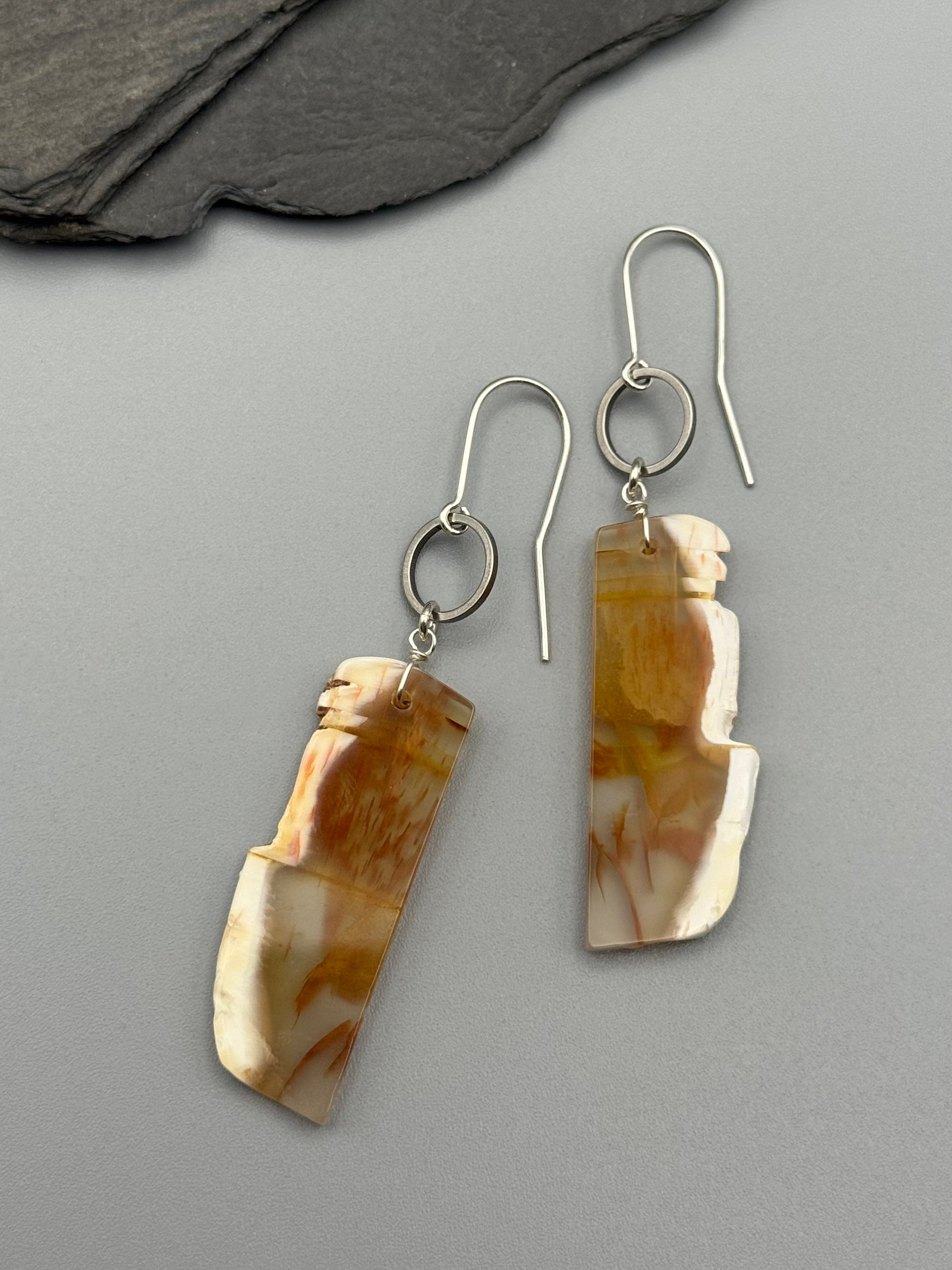 •LUNA• carnelian + silver earrings