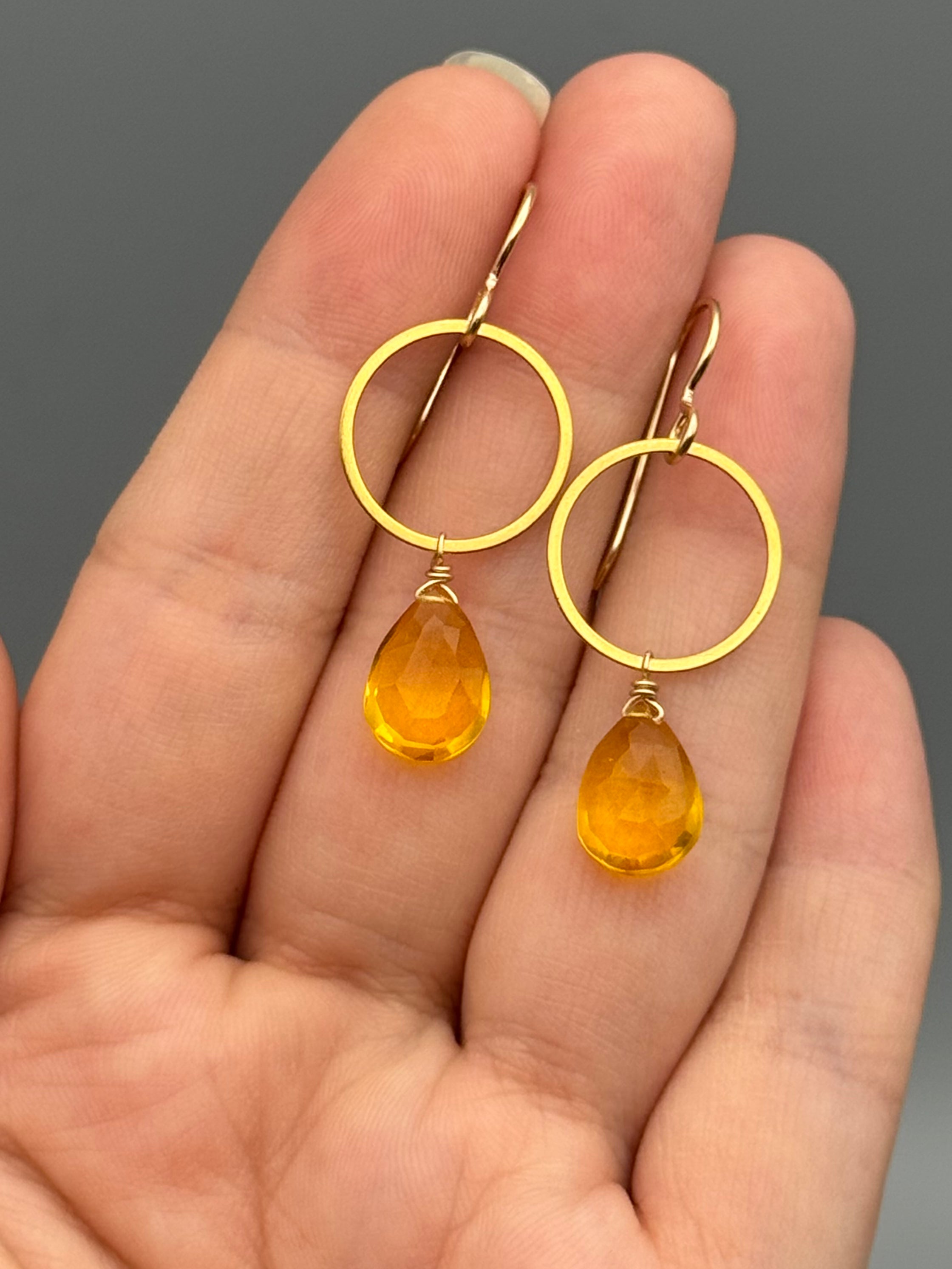•LUNA• citrine + gold earrings