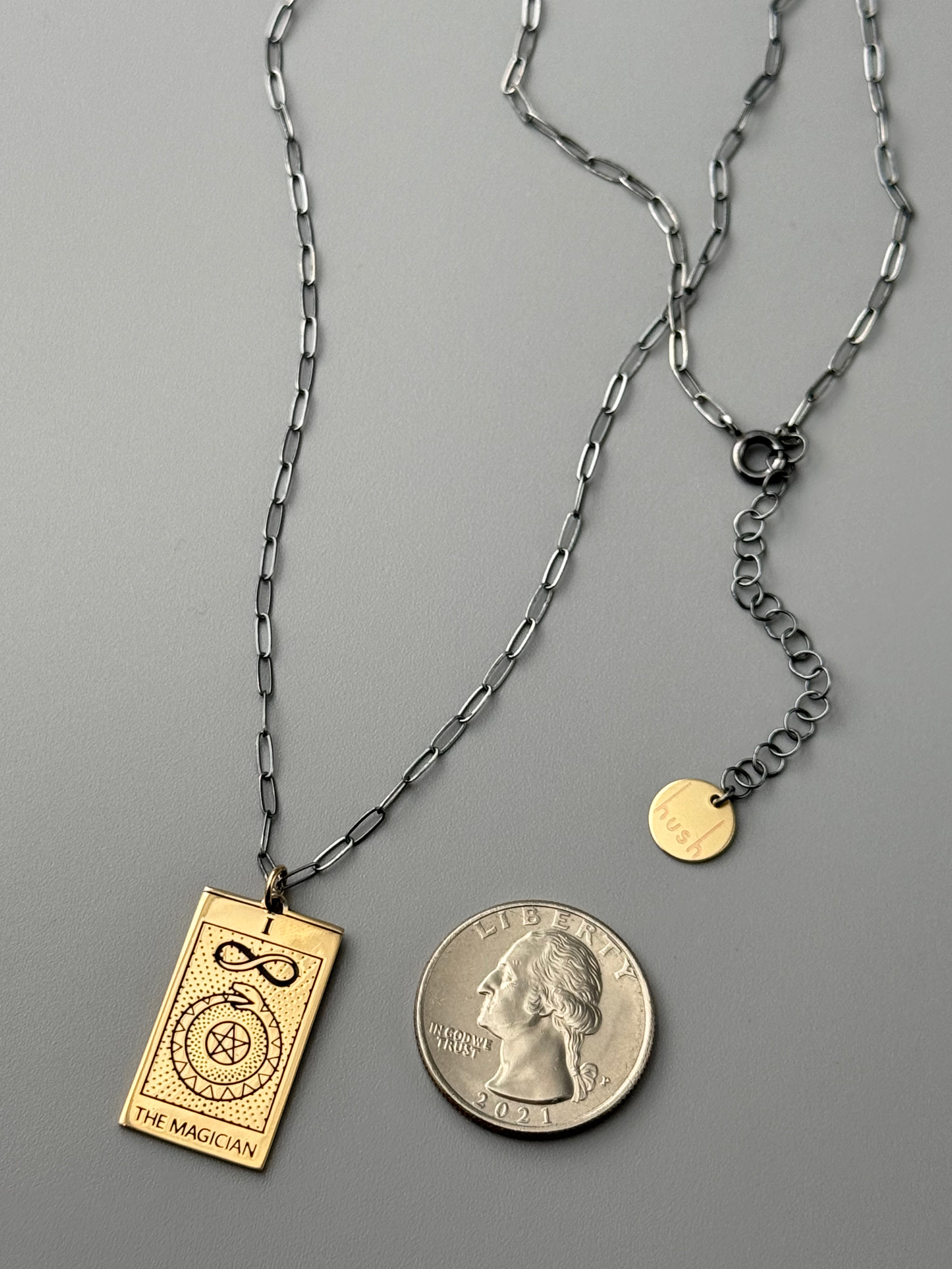 •TAROT TALISMAN• mixed metal necklace (18"-20" long)