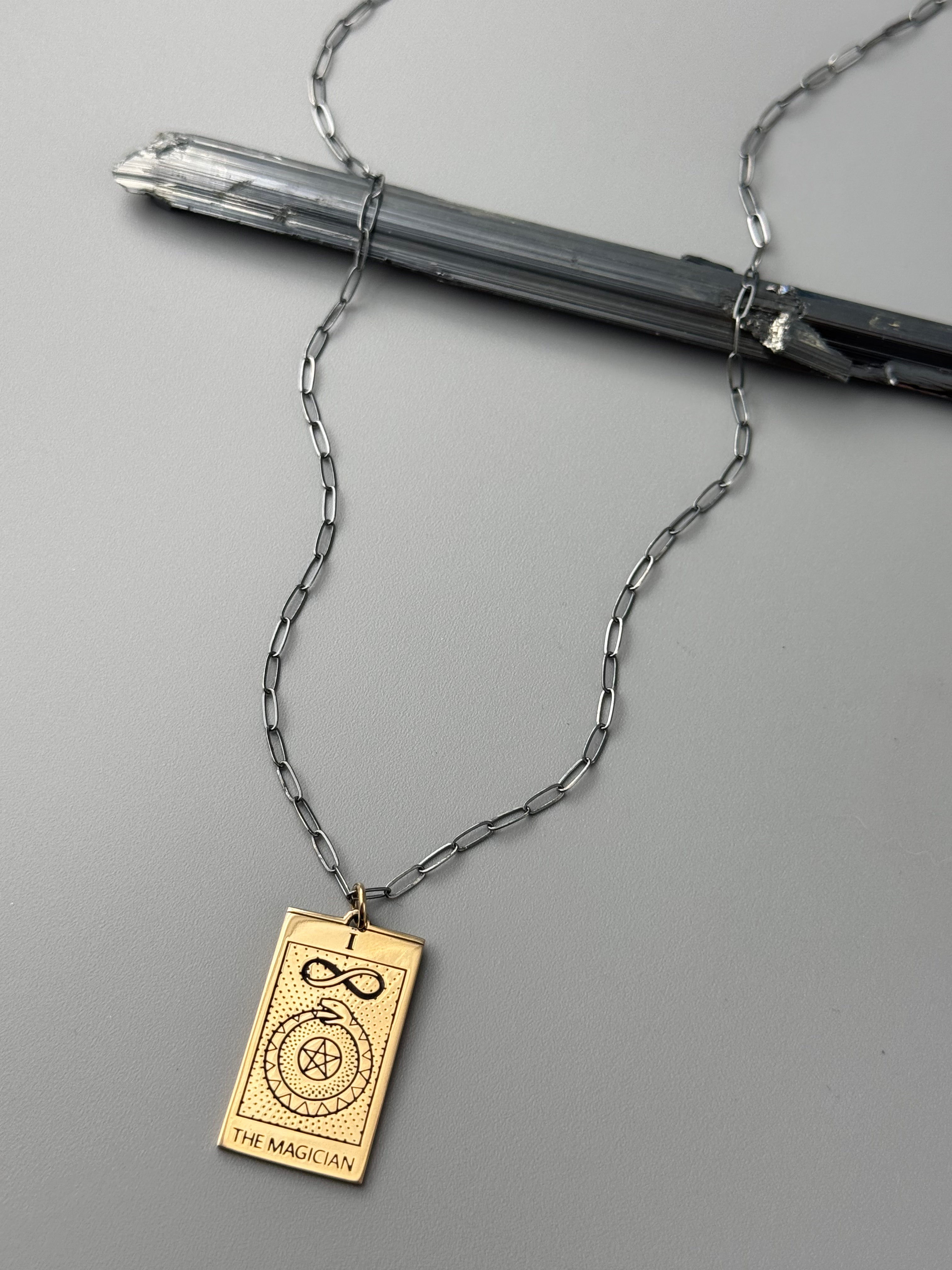 •TAROT TALISMAN• mixed metal necklace (18"-20" long)