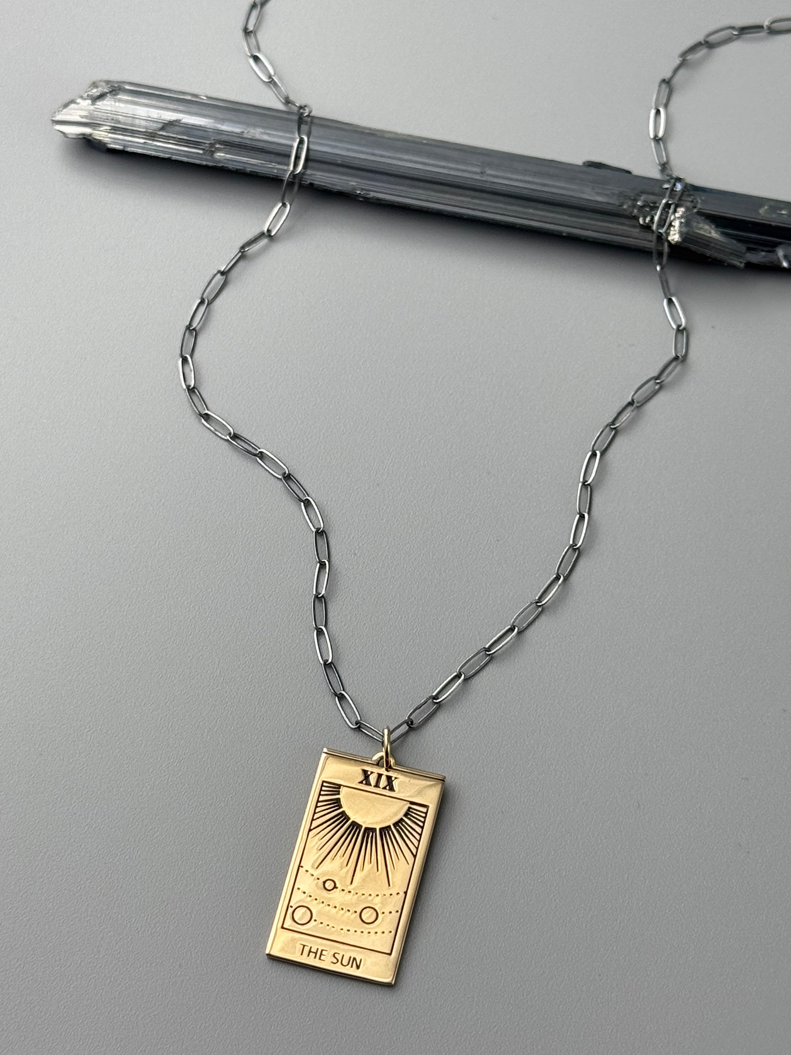 •TAROT TALISMAN• mixed metal necklace (18"-20" long)