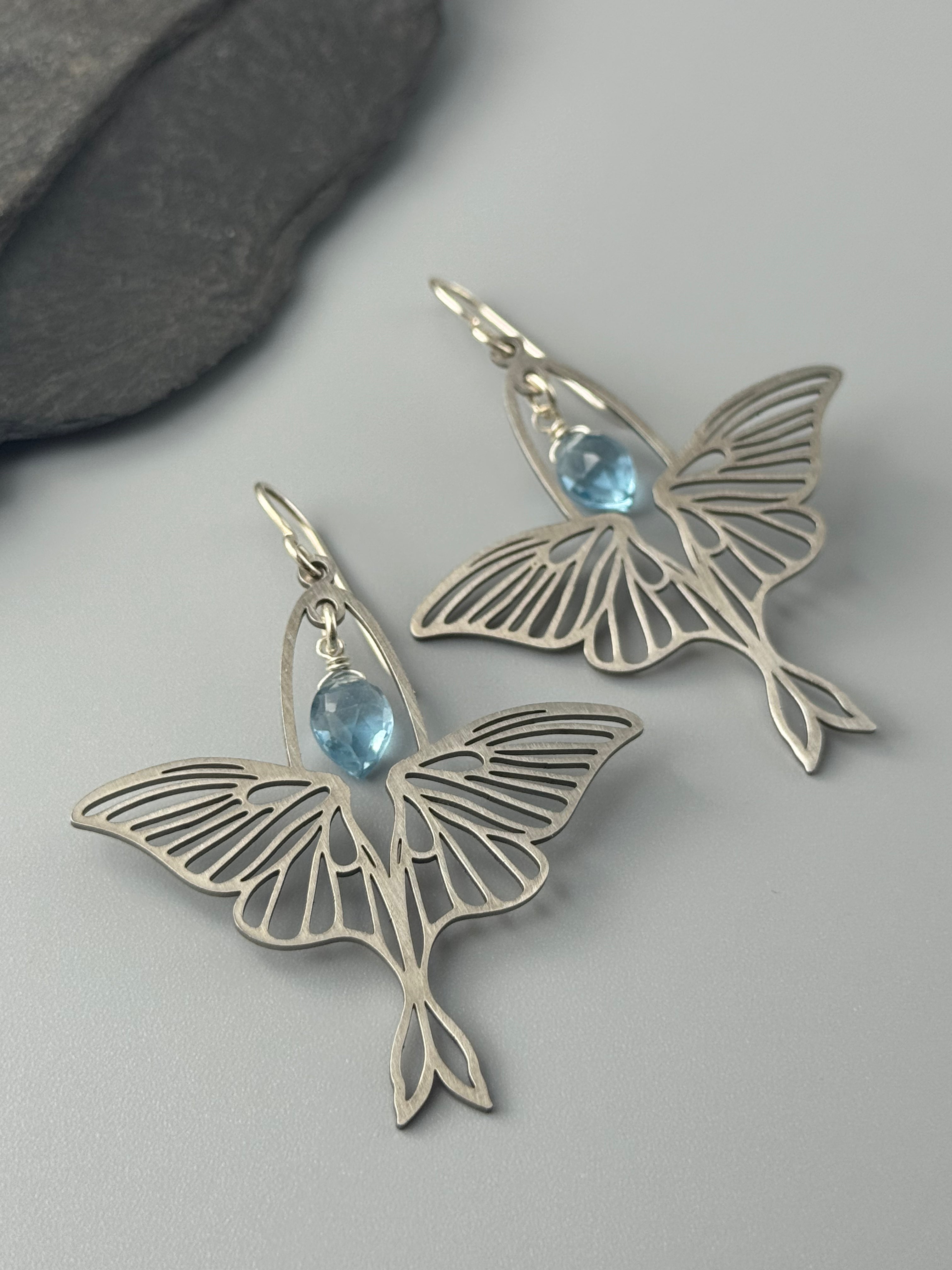 •ACTIAS• blue quartz + silver earrings
