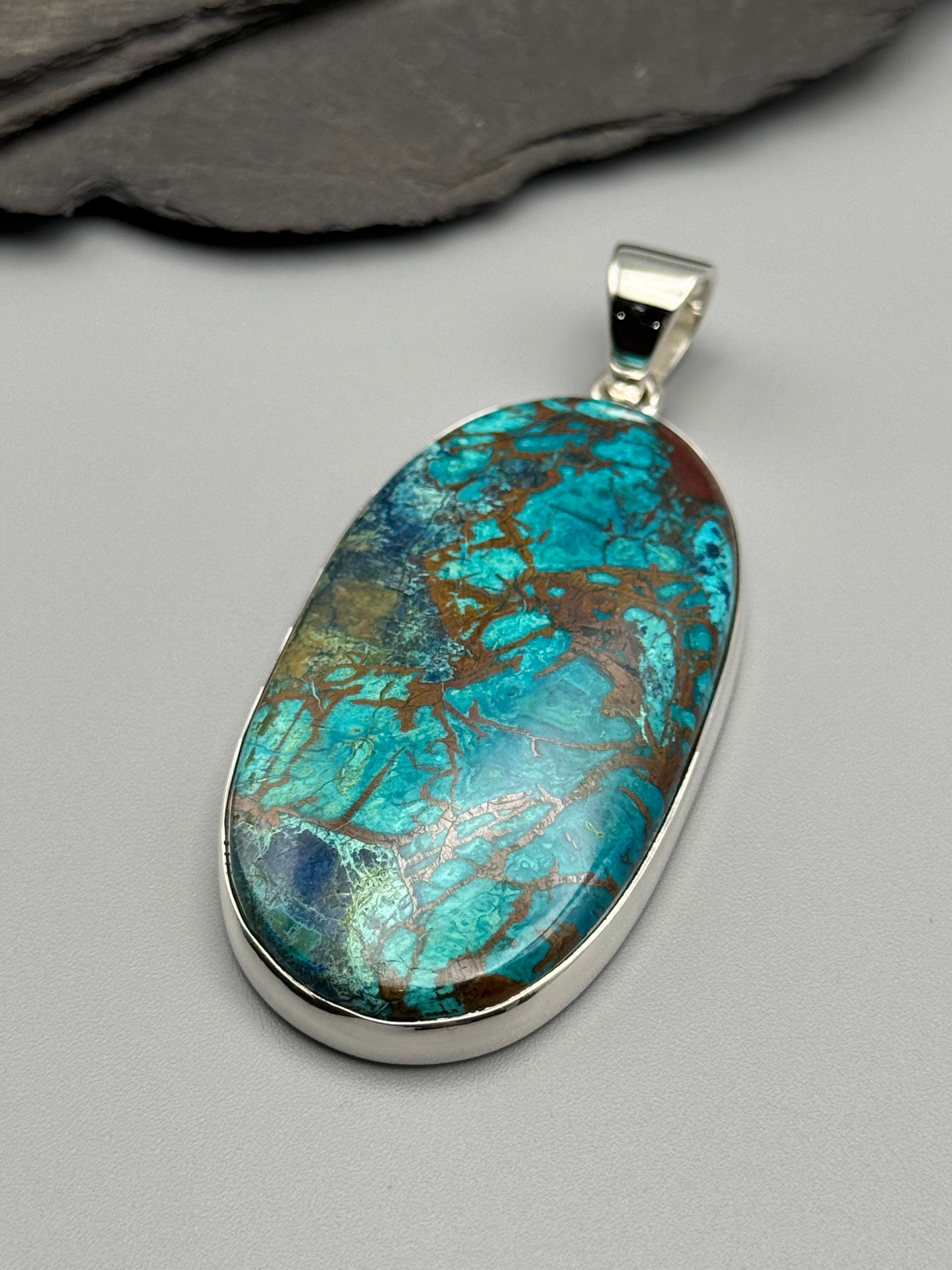 •SHATTUCKITE - LARGE OVAL• sterling silver pendant