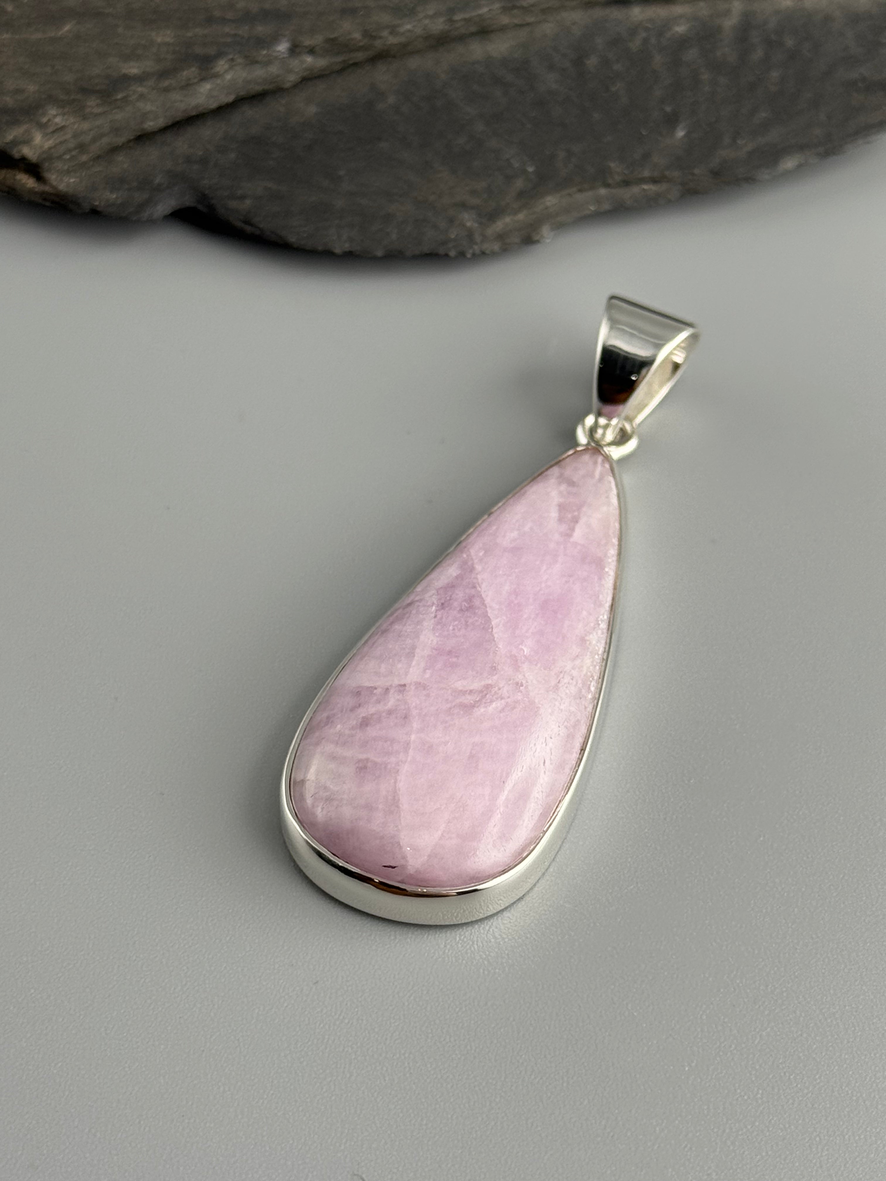 •KUNZITE - TEARDROP• sterling silver pendant