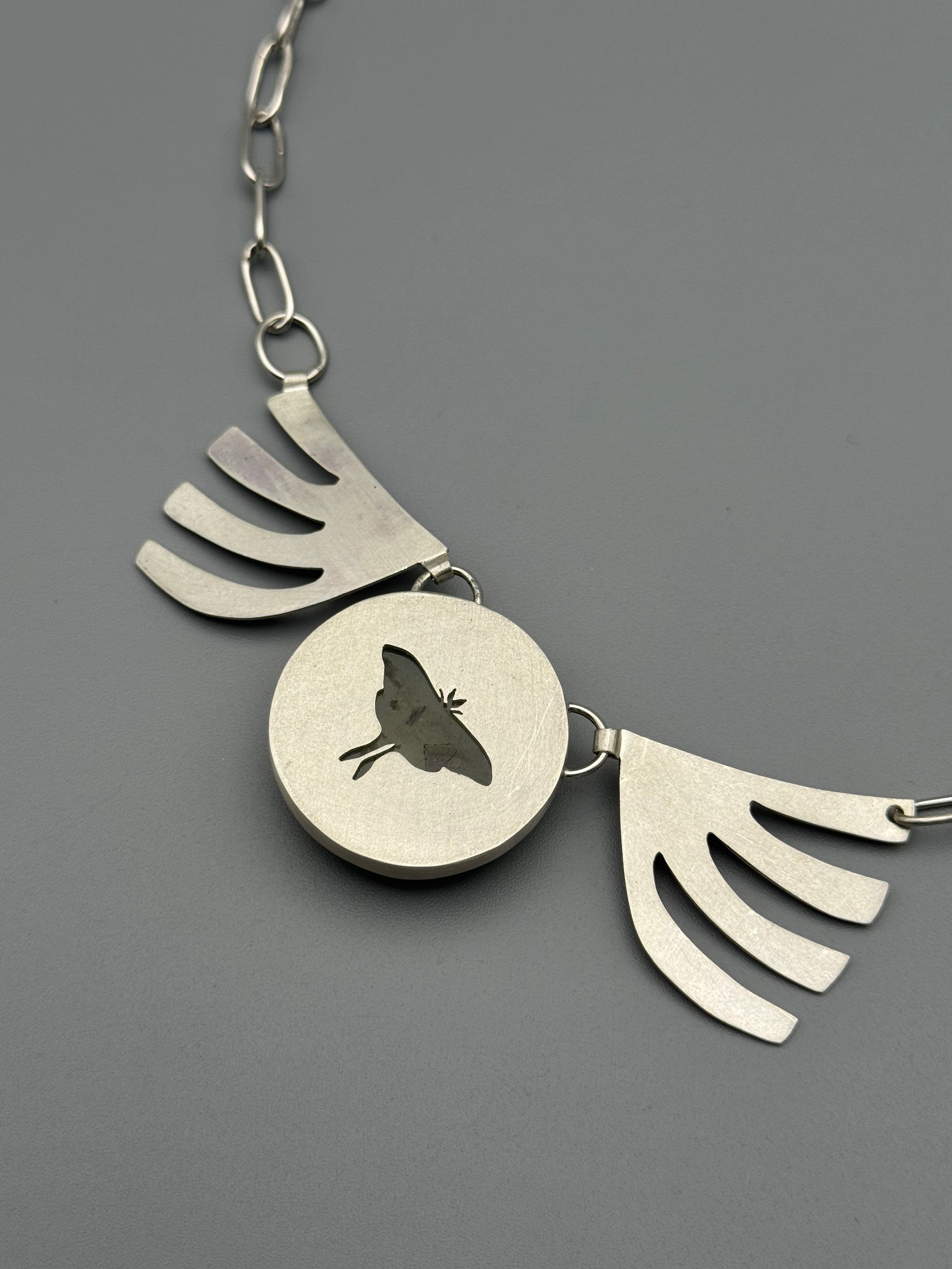 •LUNA• prehnite + silver necklace (up to 18" long)