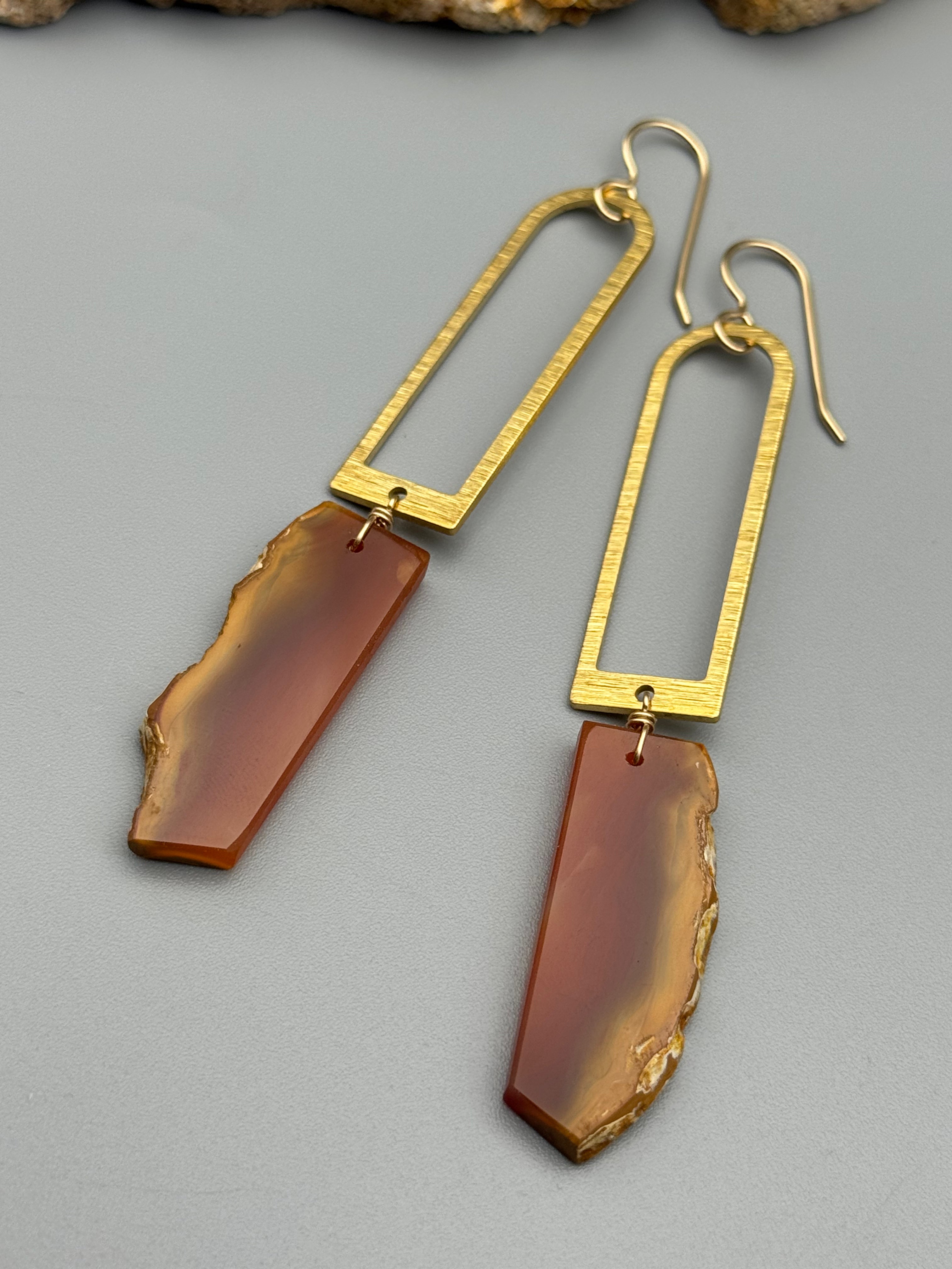 •PORTAL• carnelian + gold earrings