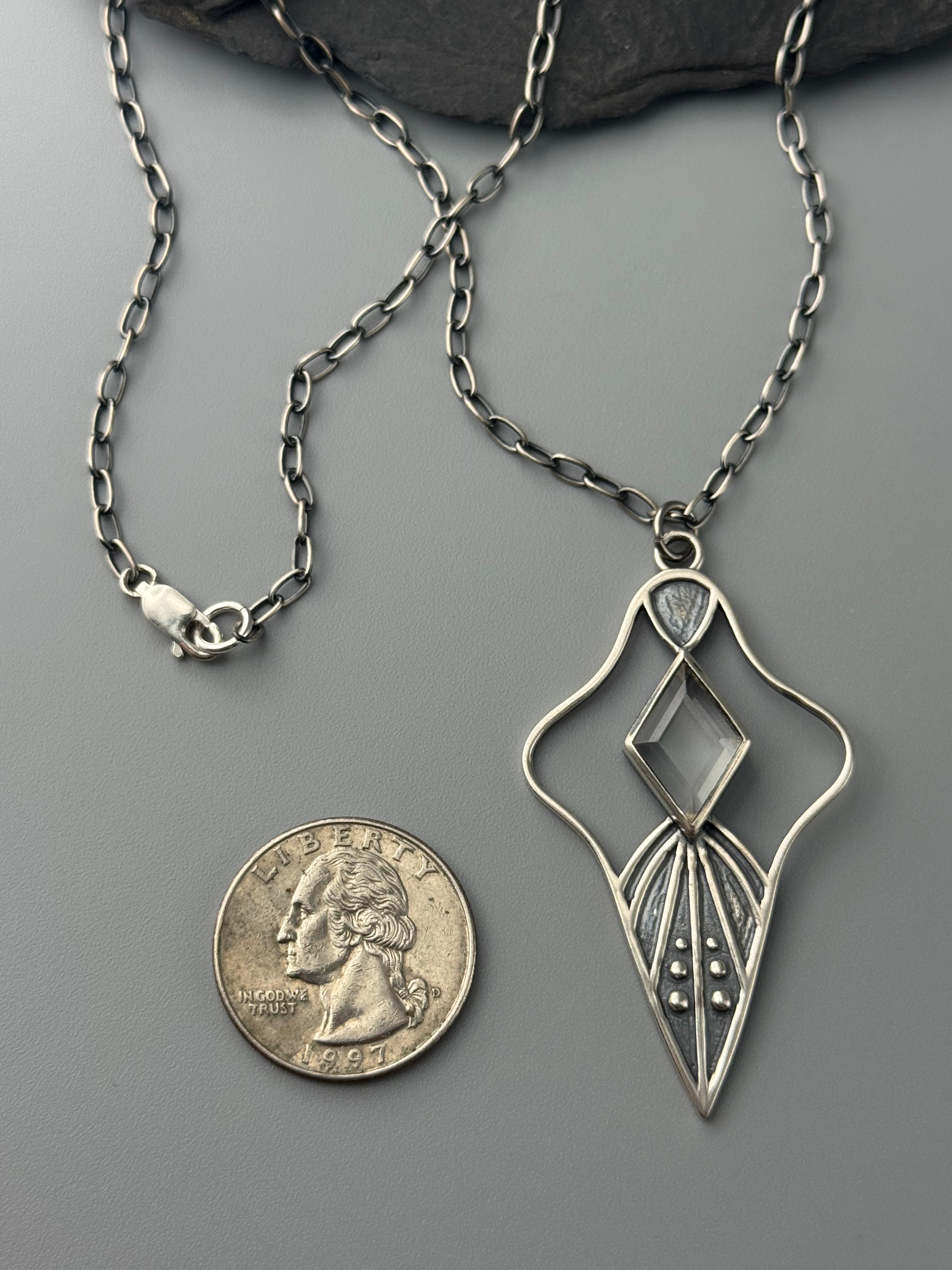 •MIND'S EYE• quartz + silver necklace (16" long)