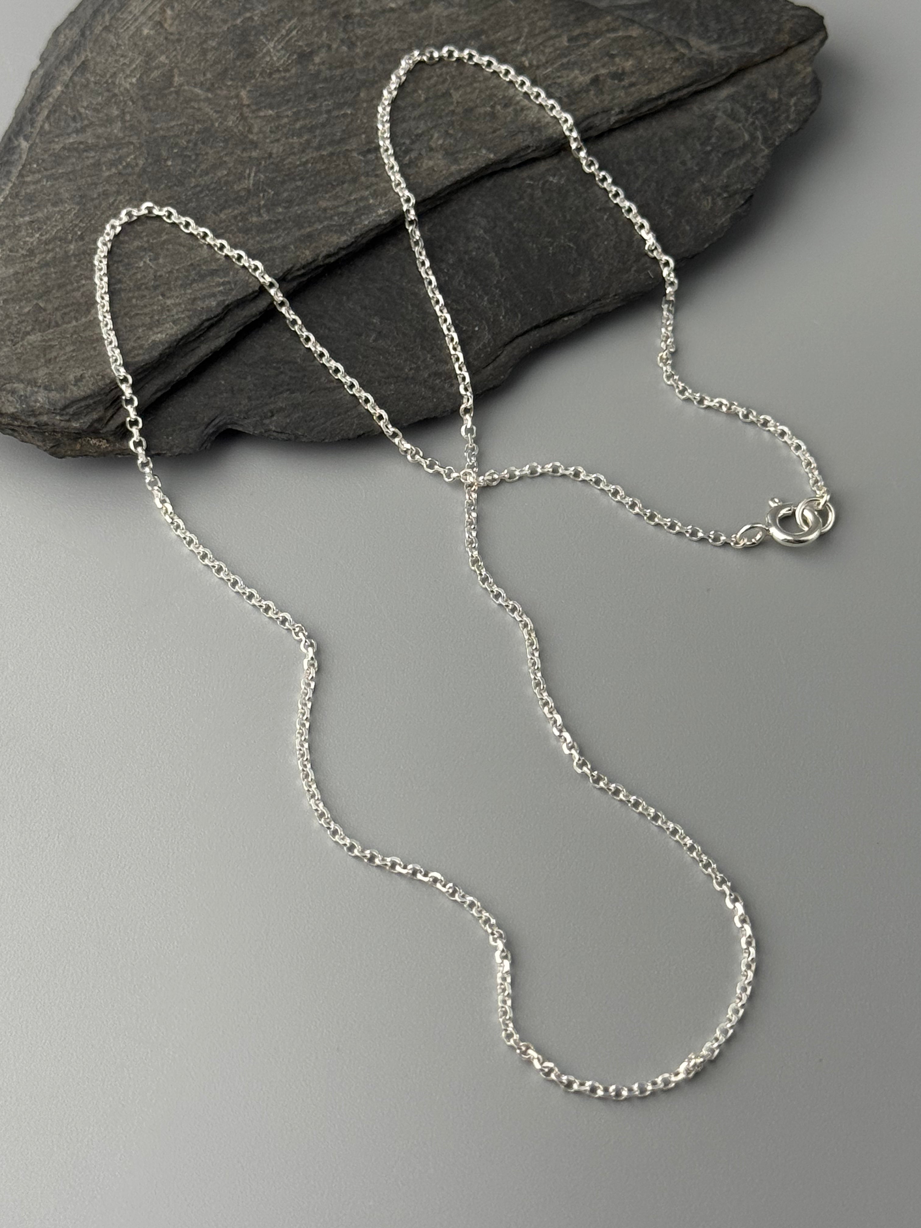 •MEDIUM DIAMOND CUT ROLO• sterling silver chain