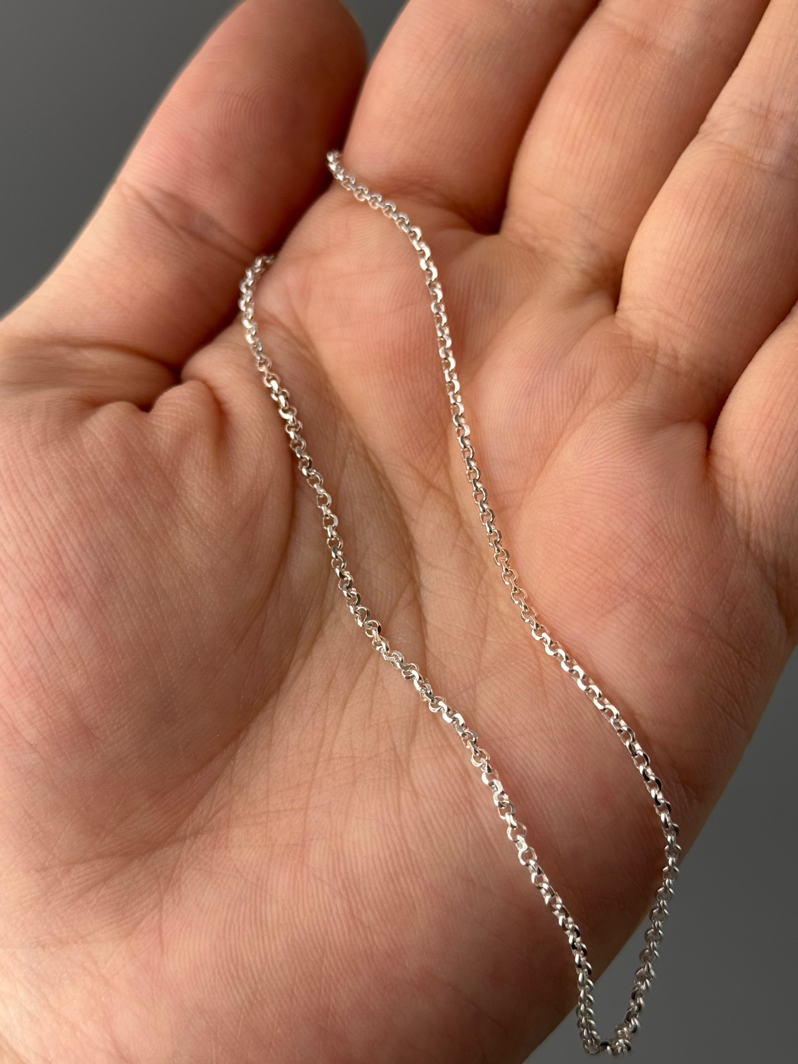 •MEDIUM DIAMOND CUT ROLO• sterling silver chain