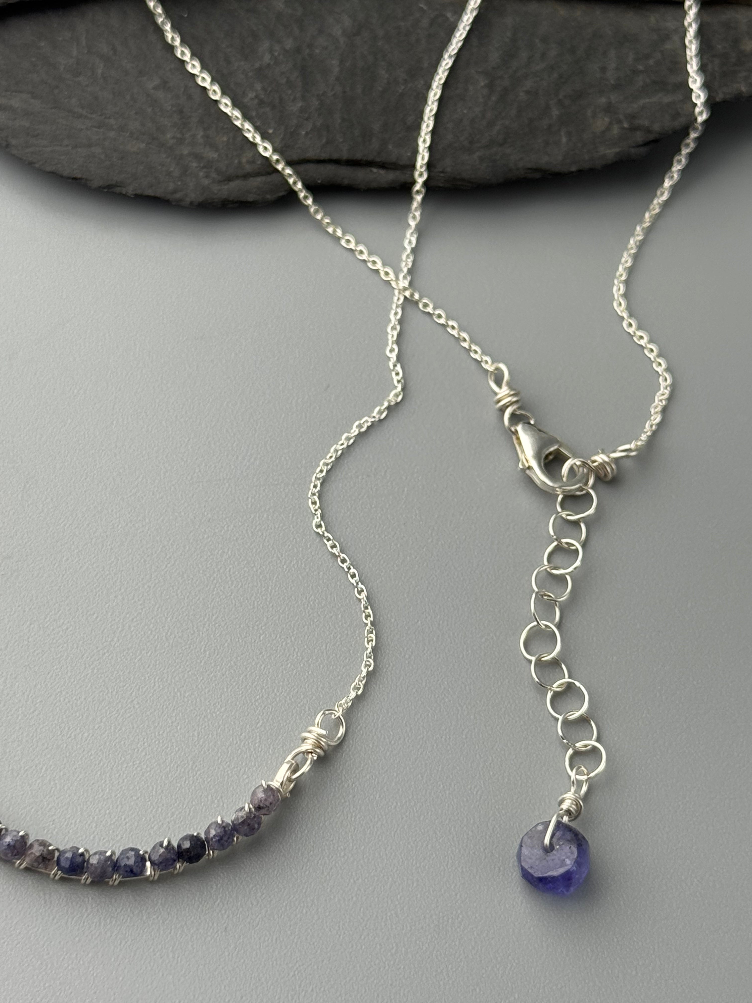 •SMILE• sapphire + silver necklace