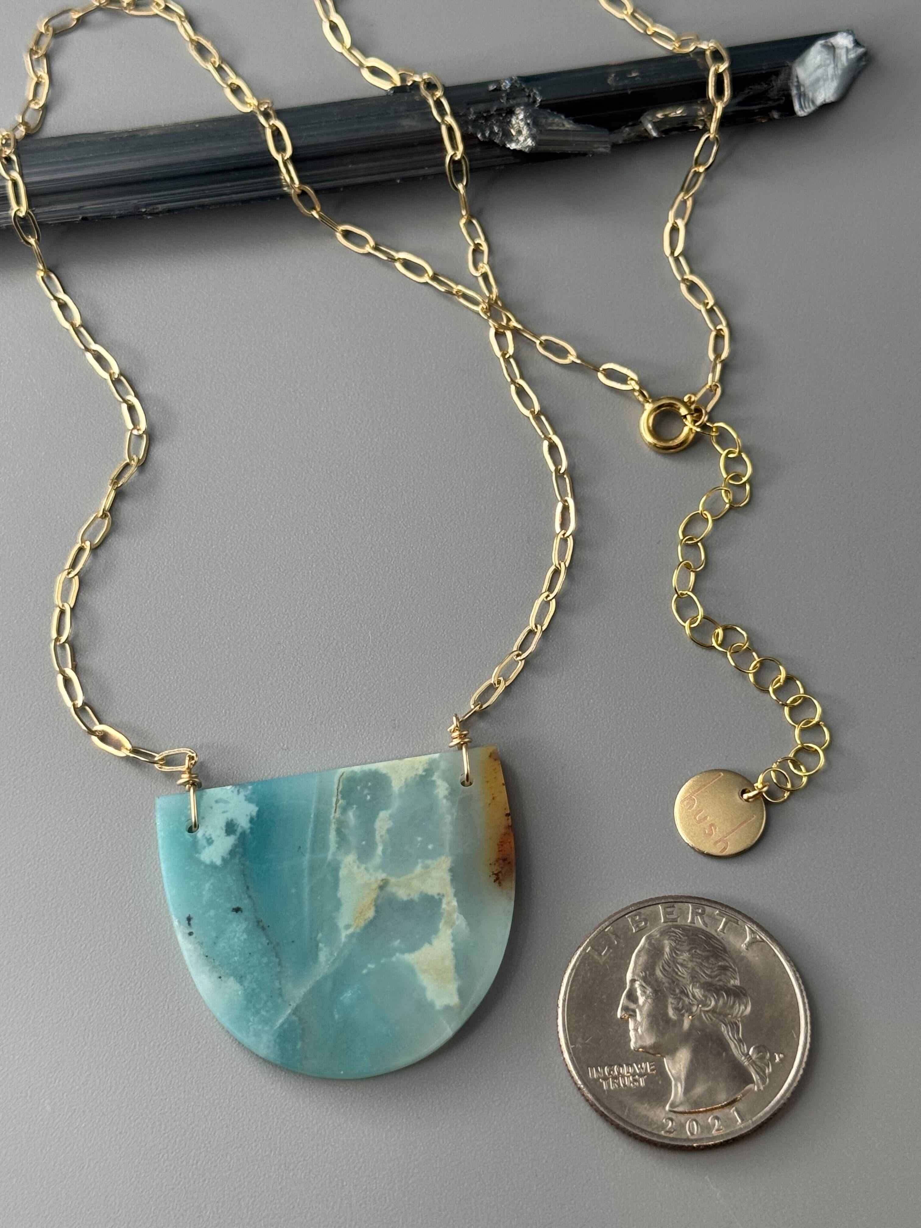 •AEON• amazonite + gold necklace (18"-20" long)