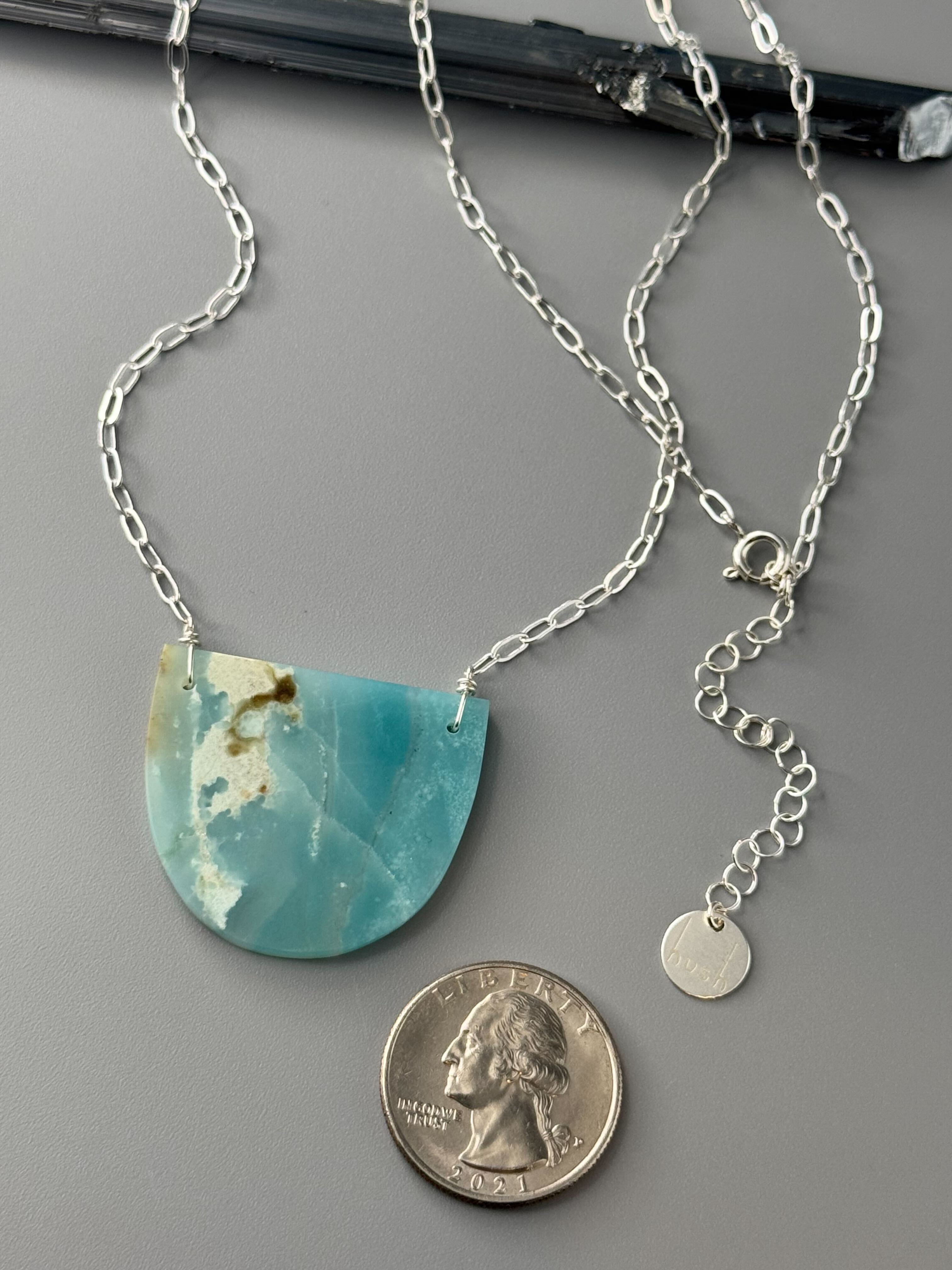 •AEON• amazonite + silver necklace (18"-20" long)