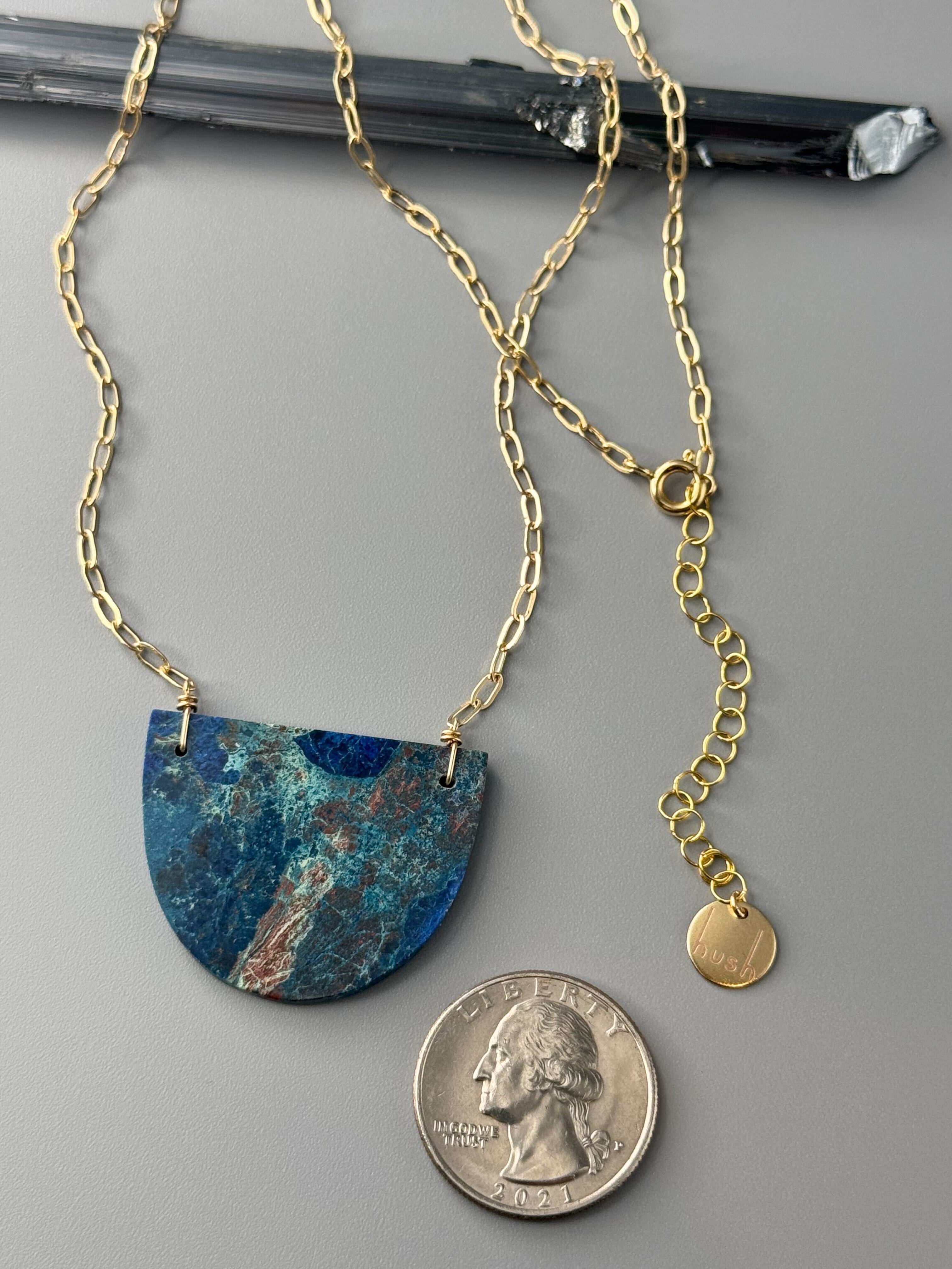 •AEON• azurite + gold necklace (18"-20" long)